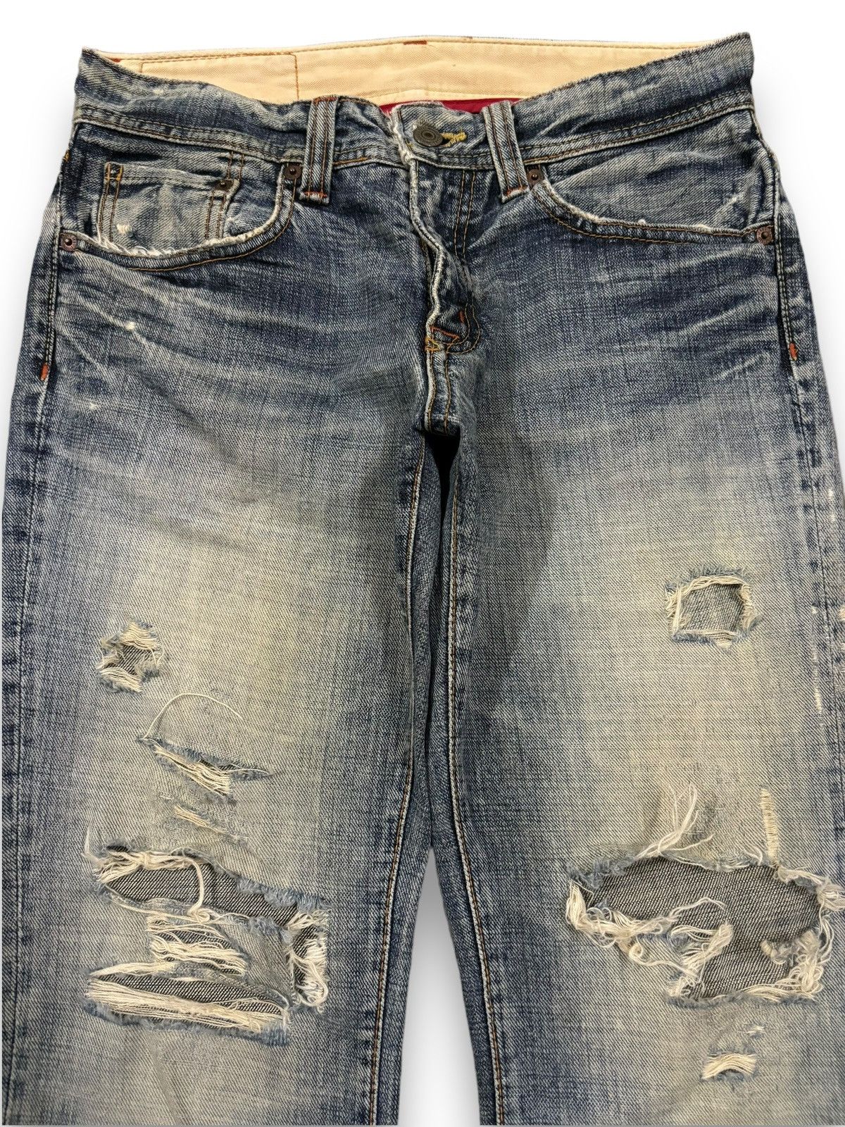 Tornado Mart Vintage Japanese Brand Mud Wash Flare Destroyed Grunge Jeans Size US 30 / EU 46 - 3 Thumbnail
