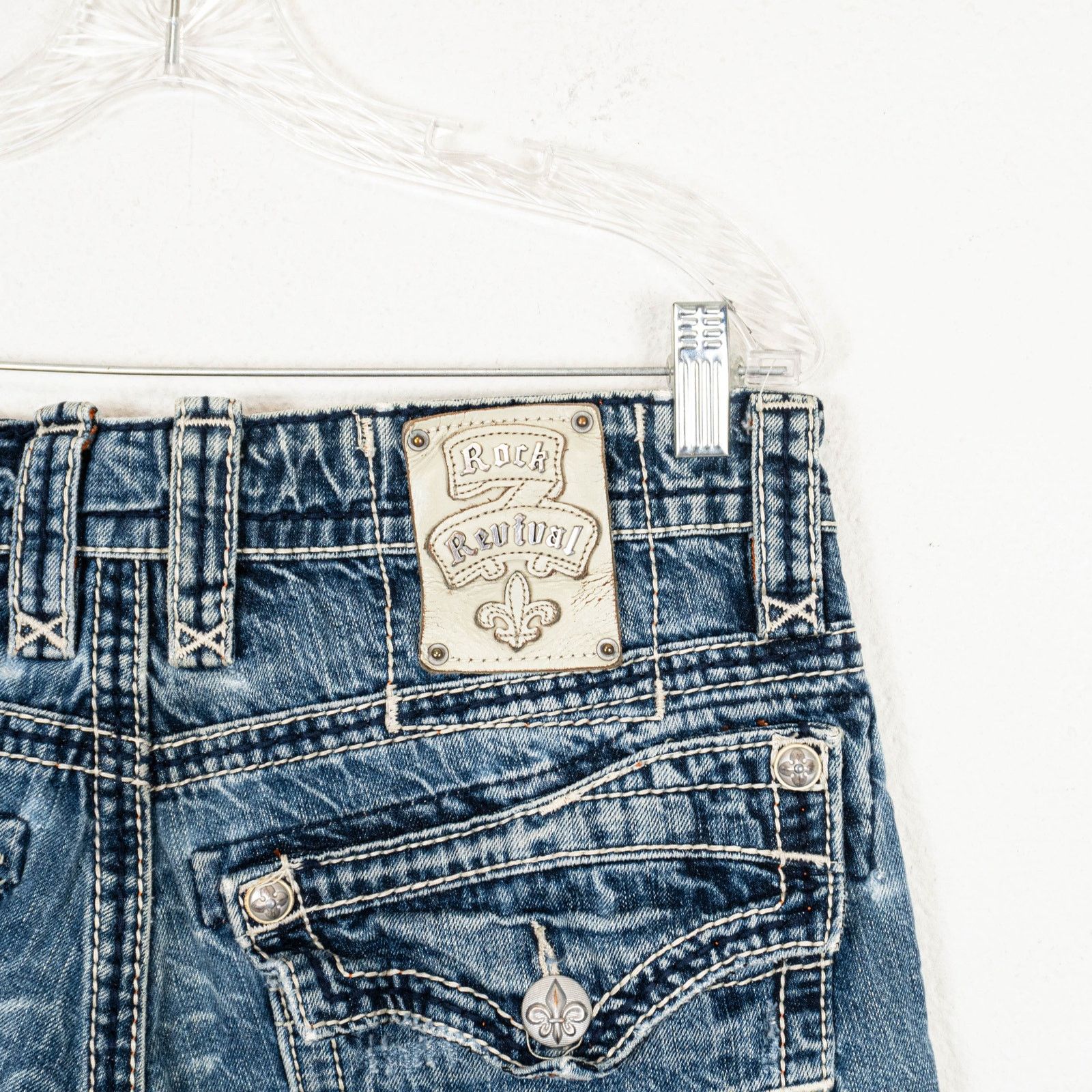 Rock Revival Rock Revival Ethan Straight Denim Jeans ripped Distressed 33 Size US 33 - 14 Thumbnail