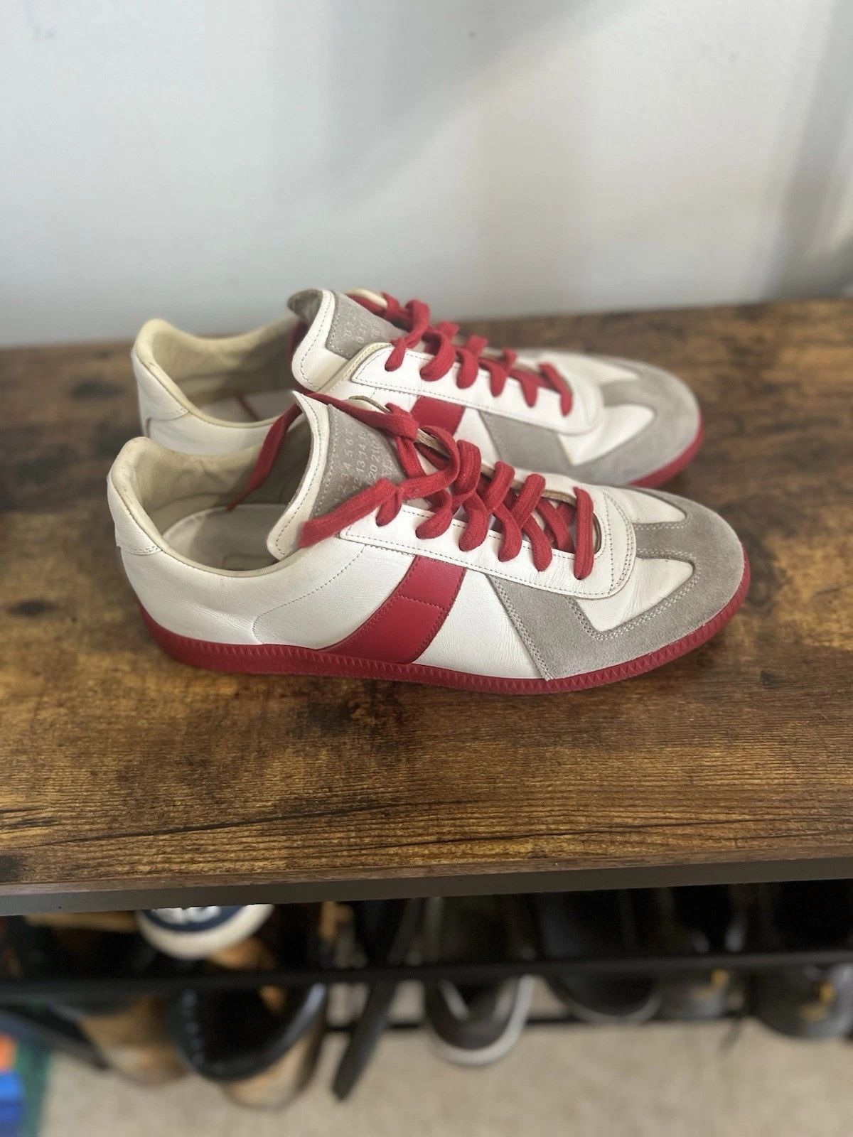 Maison Margiela Maison Margiela GAT Replica White Gray Red 8 41 Suede Size US 8 / EU 41 - 4 Thumbnail