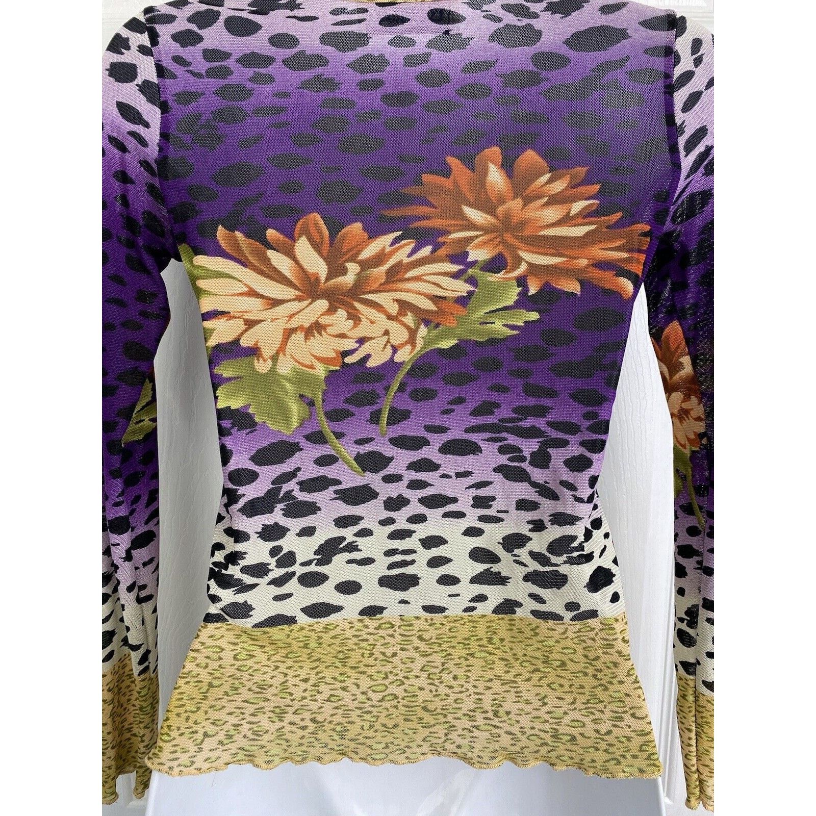 Other VTG KOKOMO Long Sleeve Mesh Top Floral Sequins Animal Print Size M / US 6-8 / IT 42-44 - 7 Thumbnail