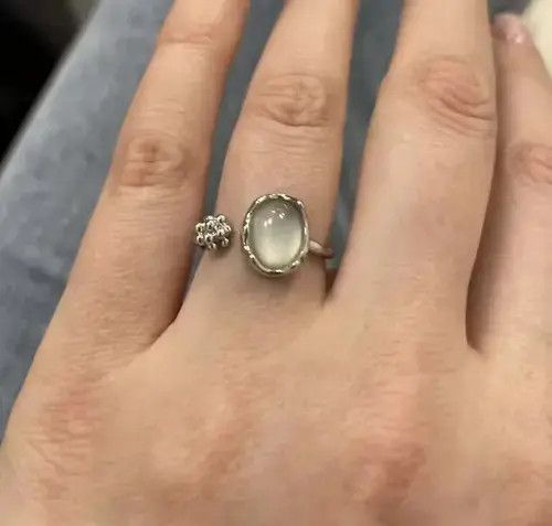 Handmade × Jewelry Abstract Ring Stone Silver Modern Star Art Psychedelic Size ONE SIZE - 3 Thumbnail
