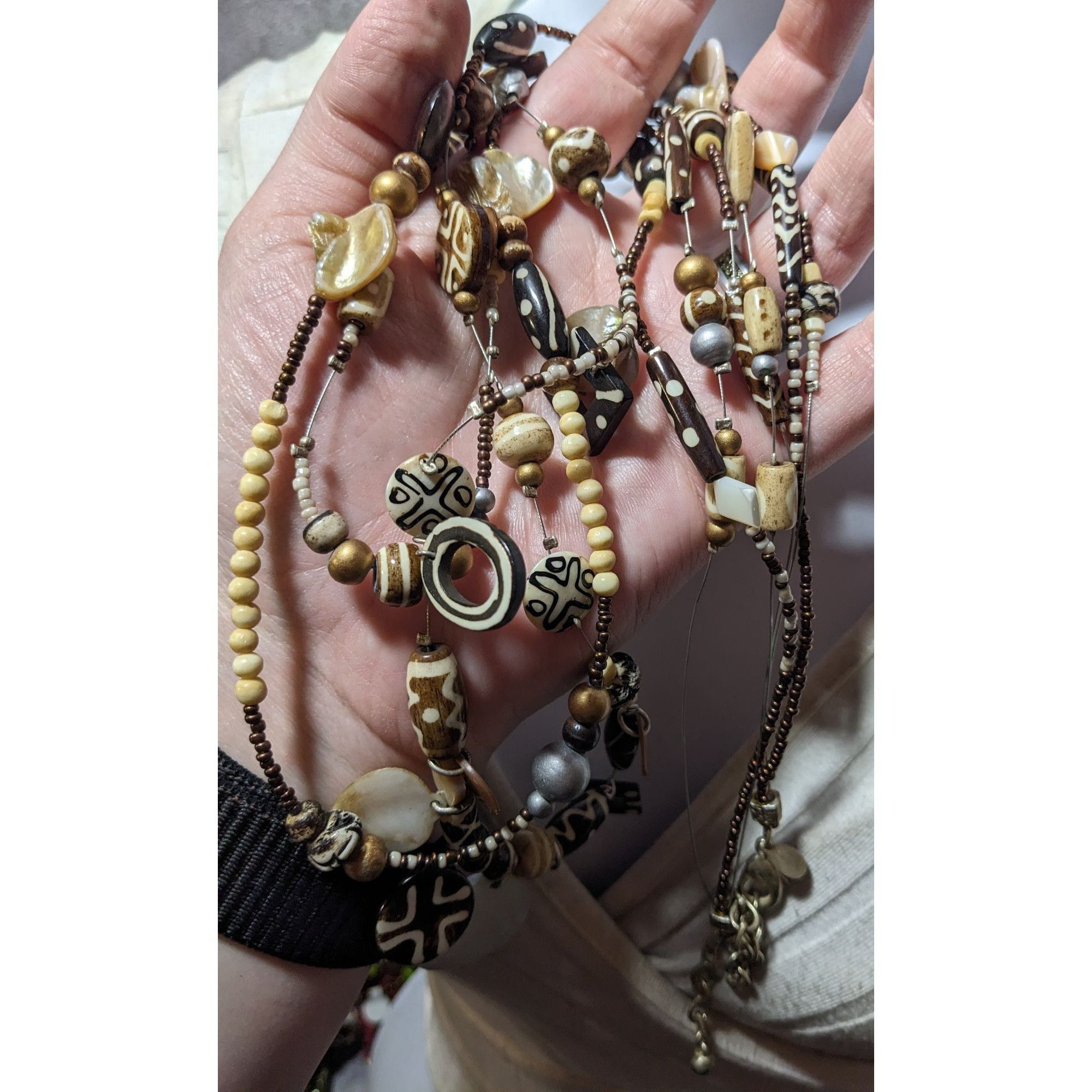 Chicos Chico's Multilayer Tribal Mixed Media Beaded Necklace Size ONE SIZE - 8 Thumbnail