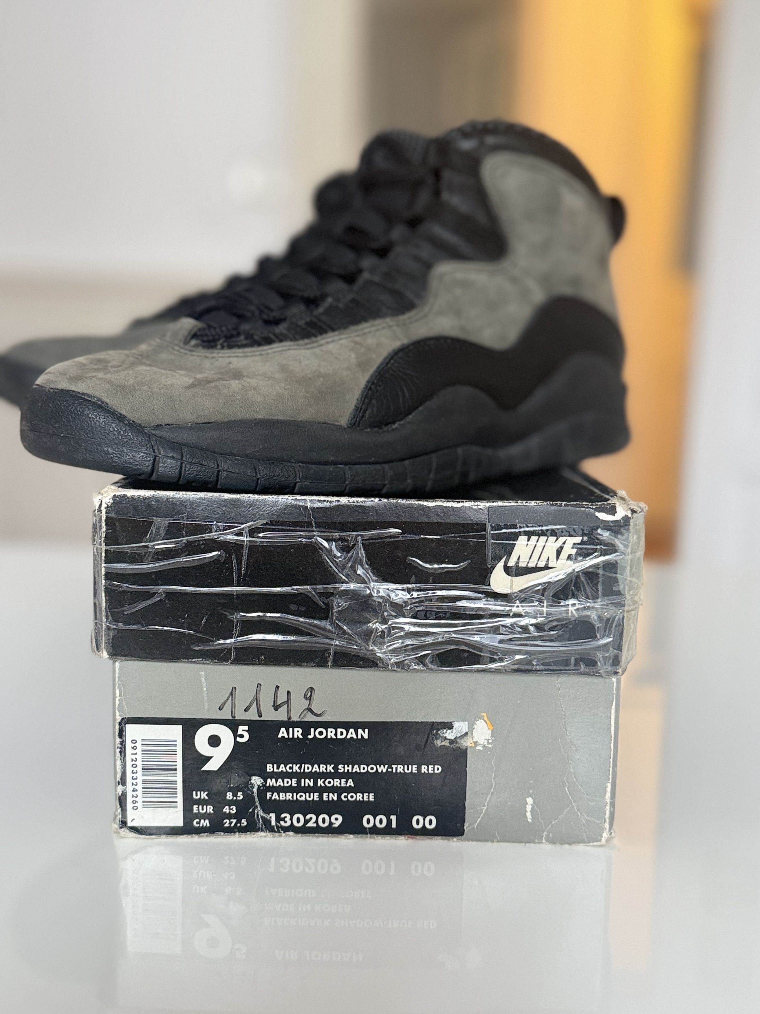 Jordan Brand Nike Air Jordan 10 Shadow OG 1994 (Made in Korea) Size US 9.5 / EU 42-43 - 8 Thumbnail