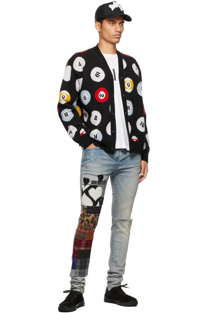 Amiri o1wfsh0625 Art Patch Jeans in Blue Size US 33 - 2 Thumbnail