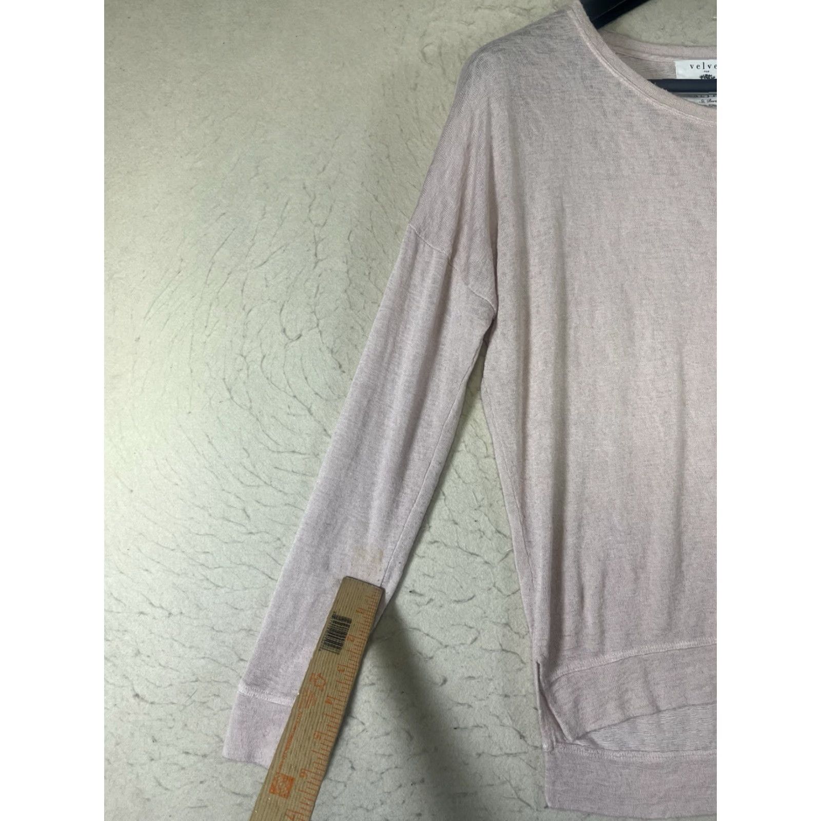Velvet Velvet Blouse Women S Pink Sheer Knitted Yarn Velvet for calypso Small Women’s Pink Knitted Yarn Sheer size Small Size S / US 4 / IT 40 - 6 Thumbnail