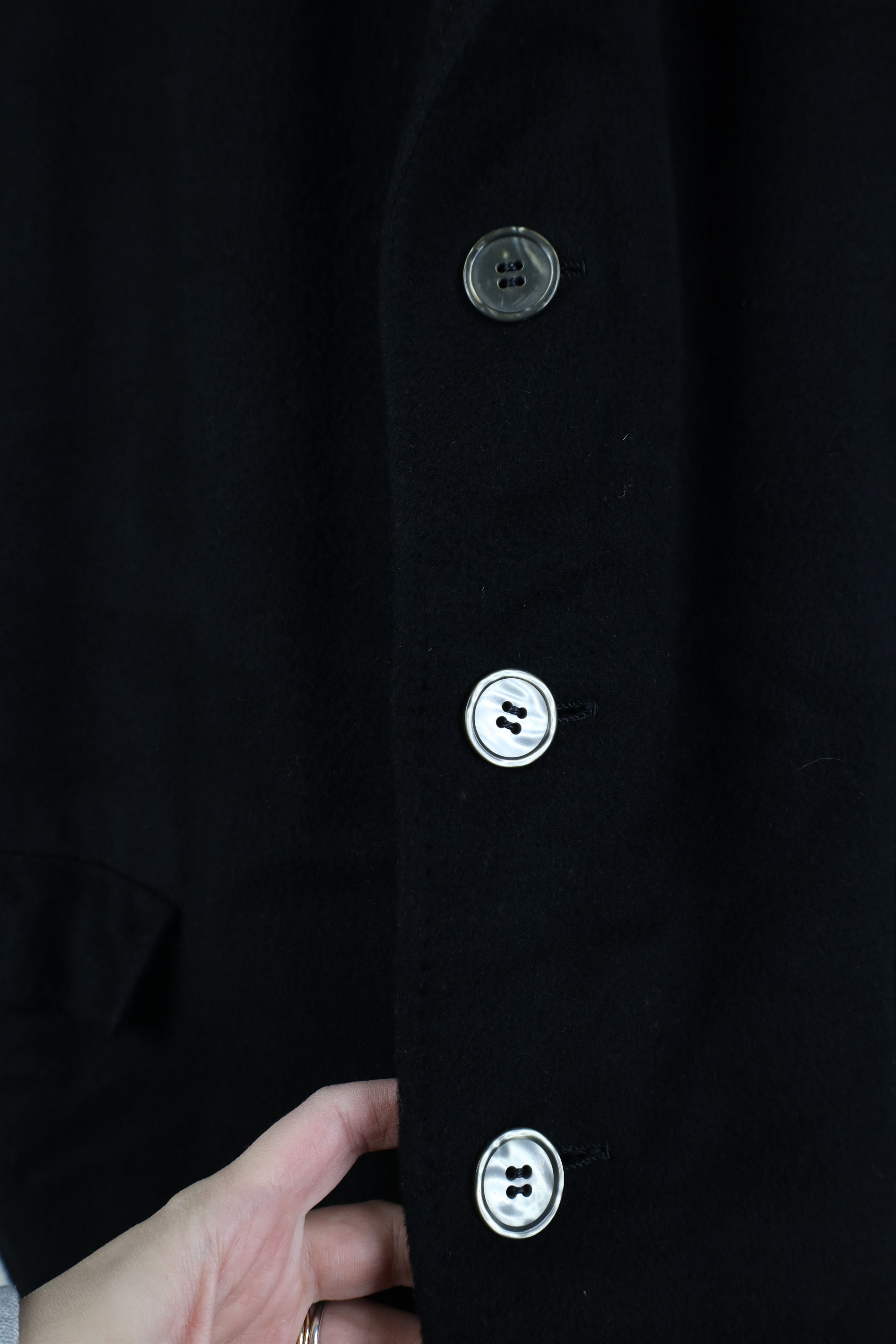Vintage Vintage 70s Streetwear Button Overcoat Jacket Black USA Size US XXL / EU 58 / 5 - 4 Thumbnail