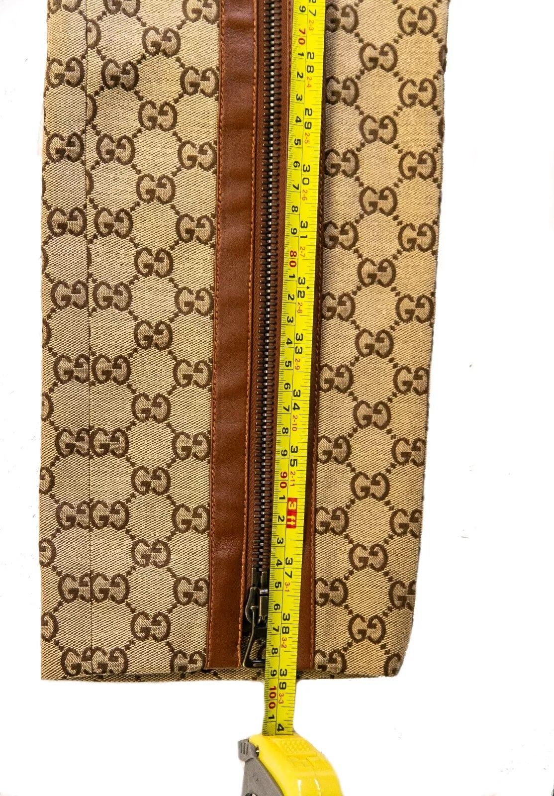 Gucci GUCCI GG Canvas Print Pants 46 size Zipper Leather Trim Size US 30 / EU 46 - 13 Thumbnail