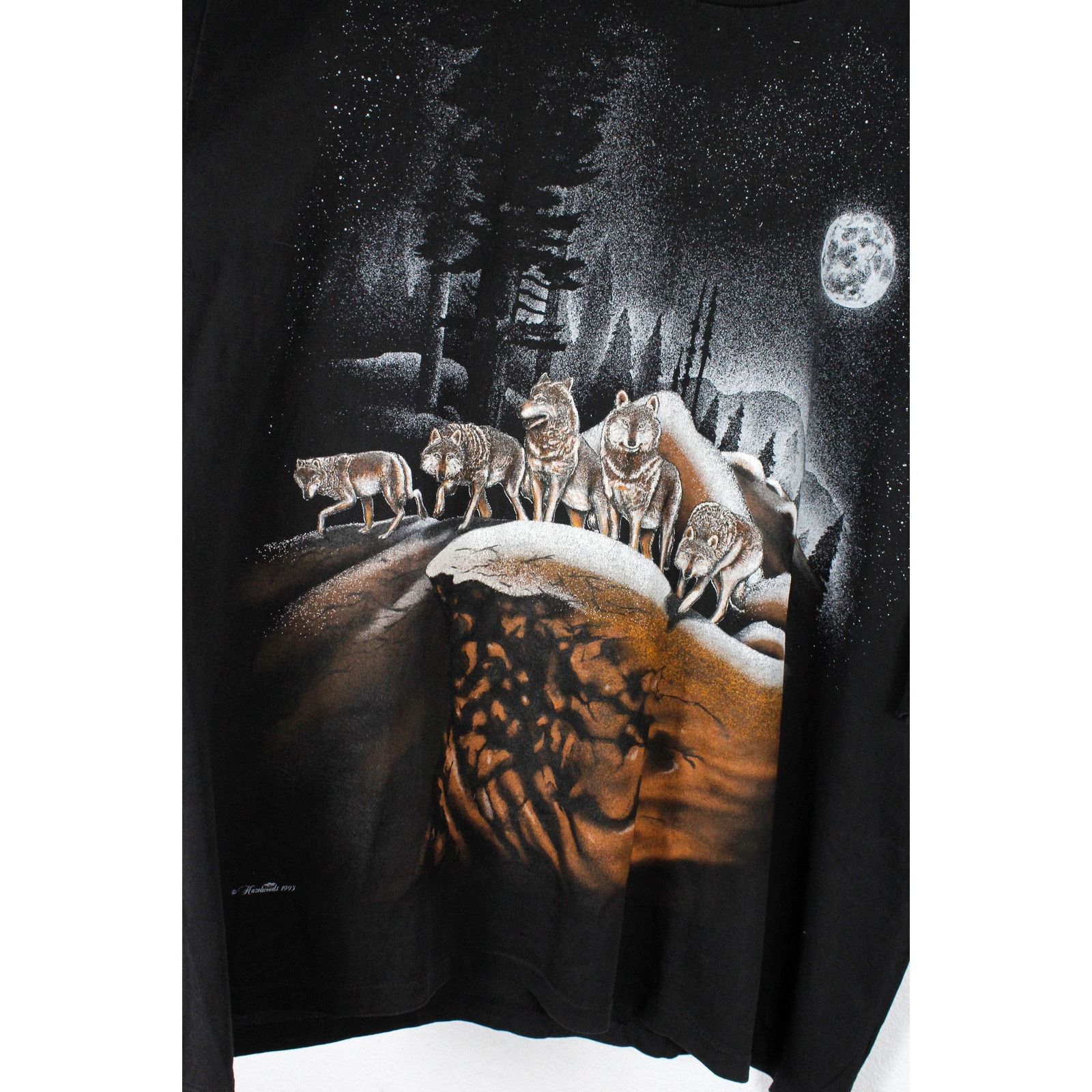 Vintage Vintage 90s Wolfs 3D Printed Graphic Tee T-shirt Made in USA Size US XXL / EU 58 / 5 - 2 Thumbnail
