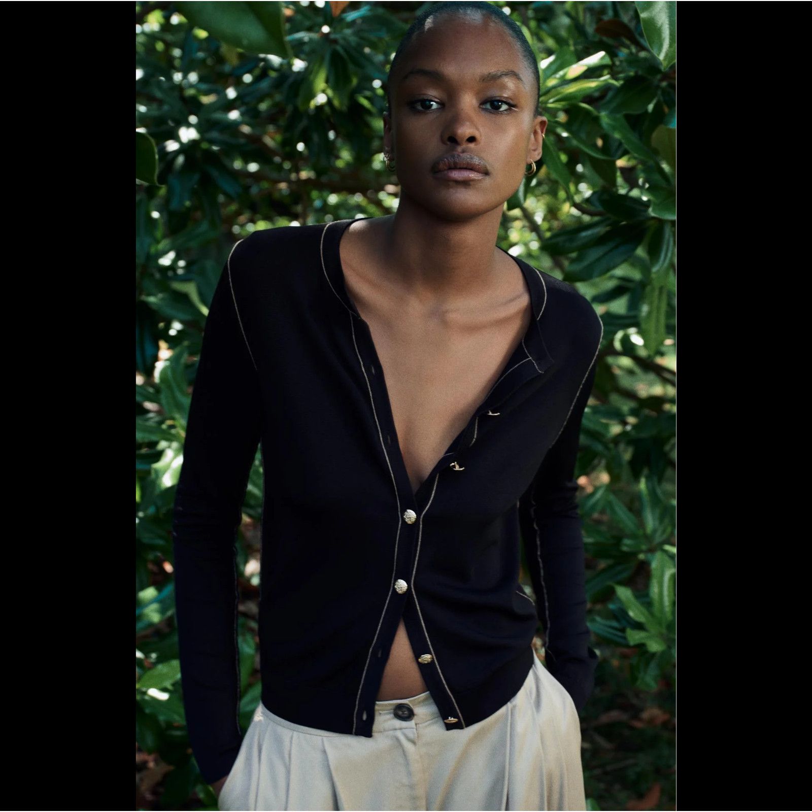 Zara ZARA Black Knit Cardigan Size L / US 10 / IT 46 - 8 Thumbnail