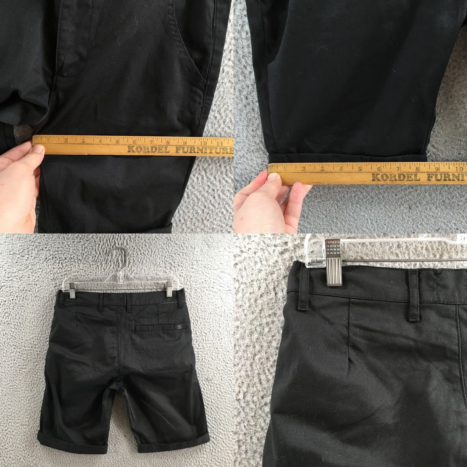 Vintage Le Breve Womens S Black Chino Casual Rolled Hem Regular Fit Shorts Size 28" / US 6 / IT 42 - 8 Thumbnail