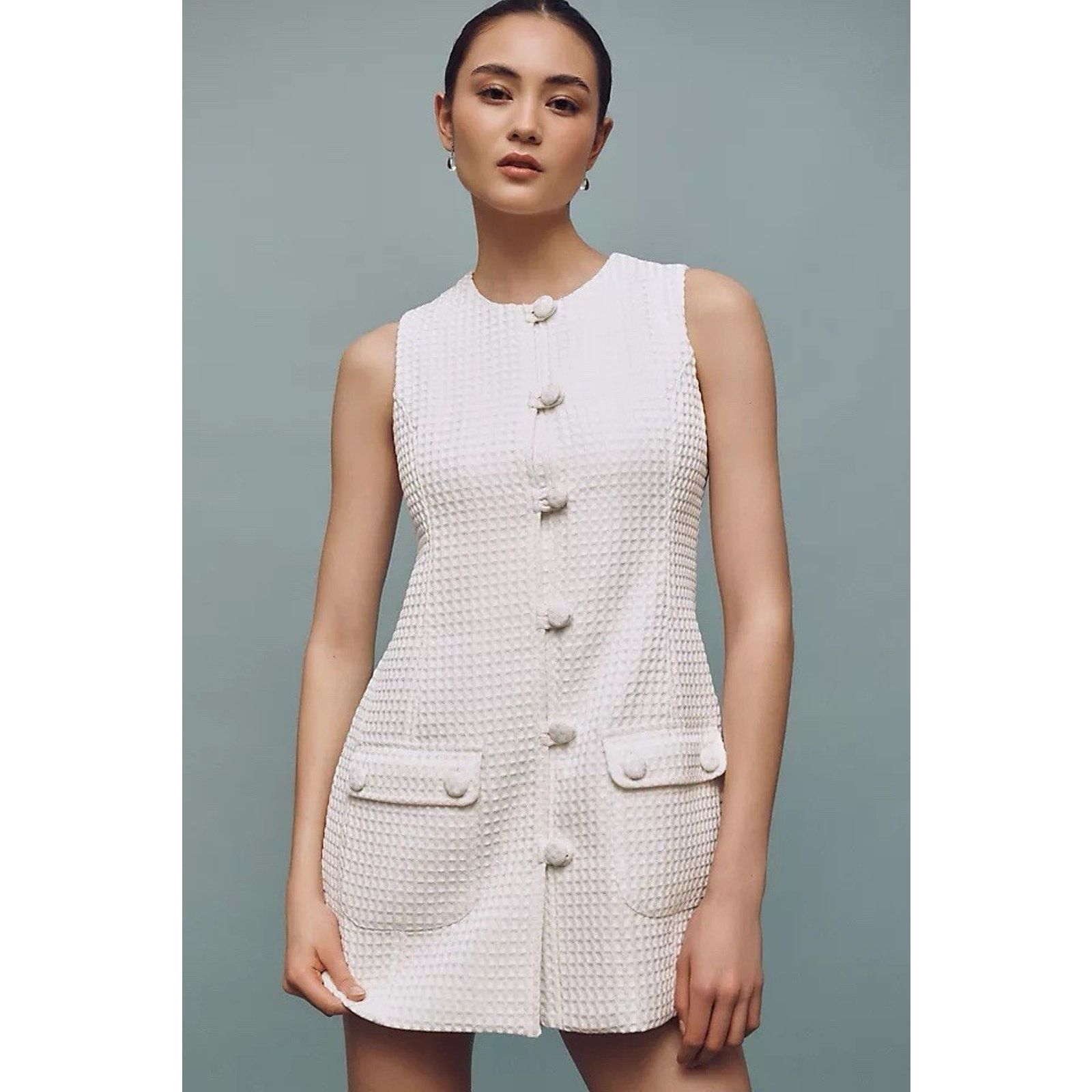 Cynthia Rowley NWT Cynthia Rowley Button Front Shift Mini Dress White M Size M / US 6-8 / IT 42-44 - 1 Thumbnail