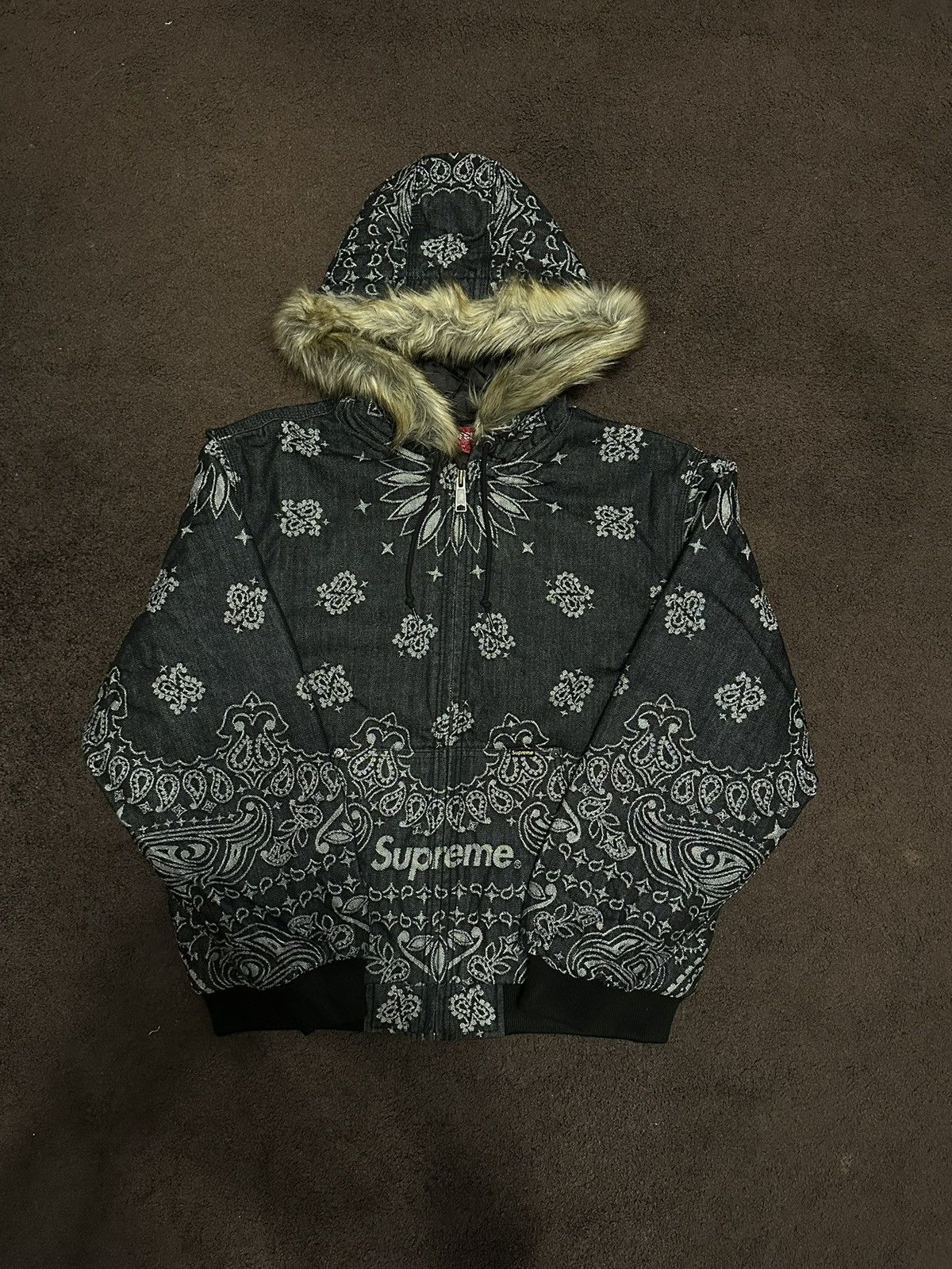 Supreme Supreme Bandana Jacquard Denim Work Jacket Black (Size M) Size US M / EU 48-50 / 2 - 1 Thumbnail