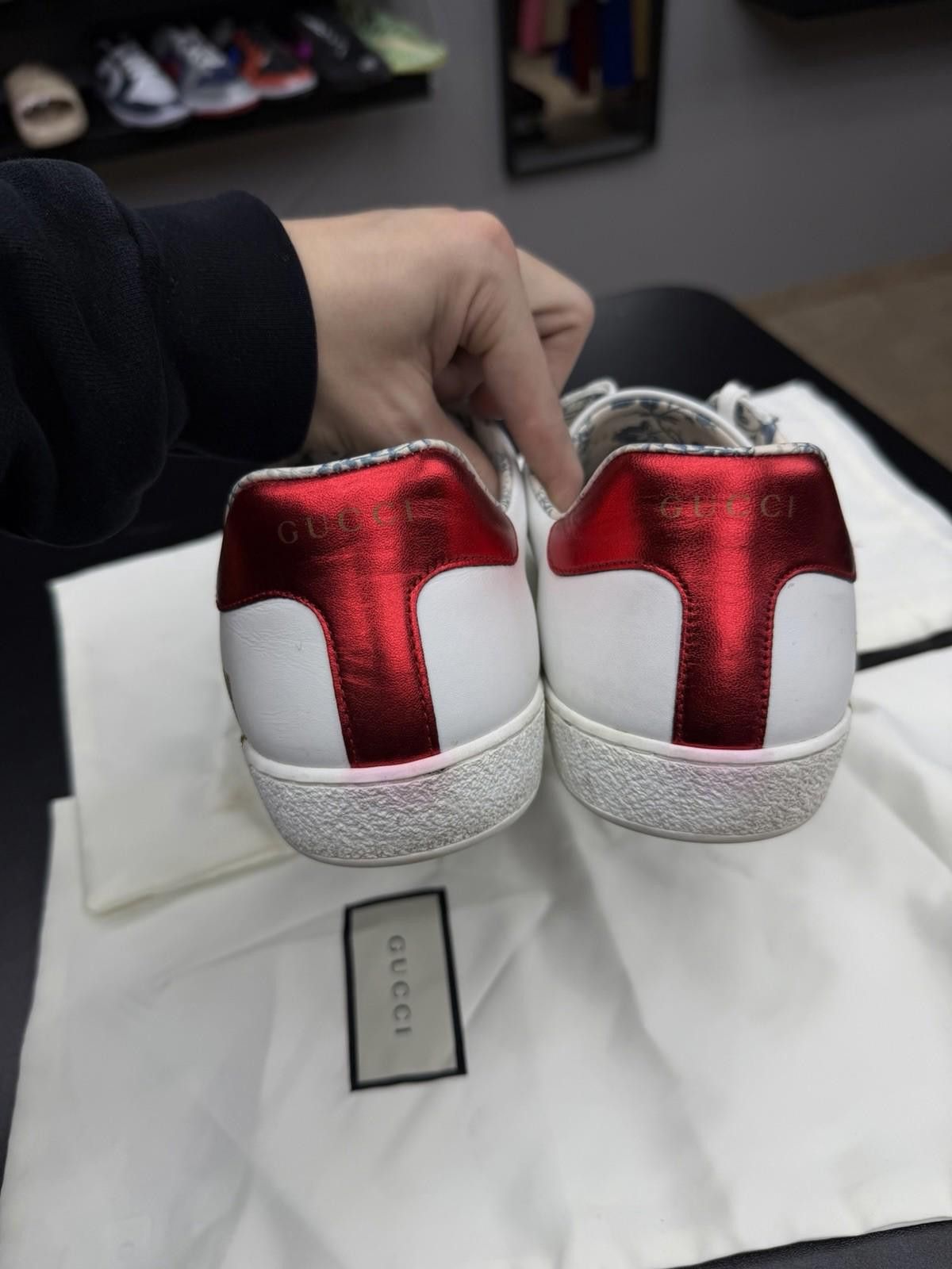 Gucci Gucci Ace Sneakers Men White Logo Leather Low Top 11G/11.5US Size US 11.5 / EU 44-45 - 8 Thumbnail
