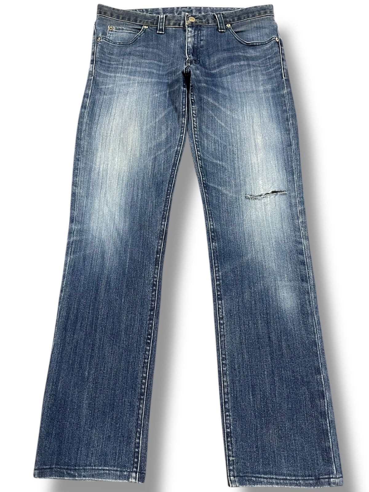Blue Blue Japan × HOLLYWOOD RANCH MARKET × Japan Blue Vintage Hollywood Ranch Market Slim Fit Distressed Denim Size US 32 / EU 48 - 1 Thumbnail