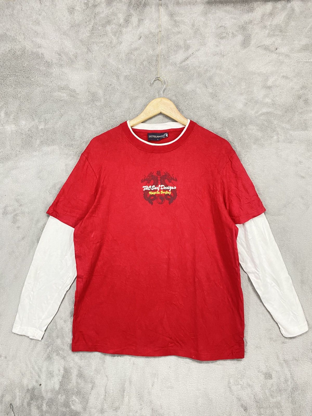Vintage VINTAGE Y2K T&C SURF DOUBLE SLEEVE LS TEE SURFING🔥 Size US L / EU 52-54 / 3 - 2 Thumbnail