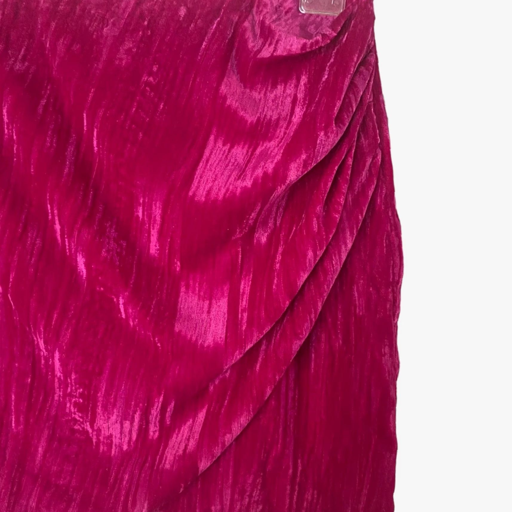 Topshop Topshop Velvet Drape Mini Skirt Women's Petite Size 2 Hot Pink High-Waisted Size 26" / US 2 / IT 38 - 6 Thumbnail