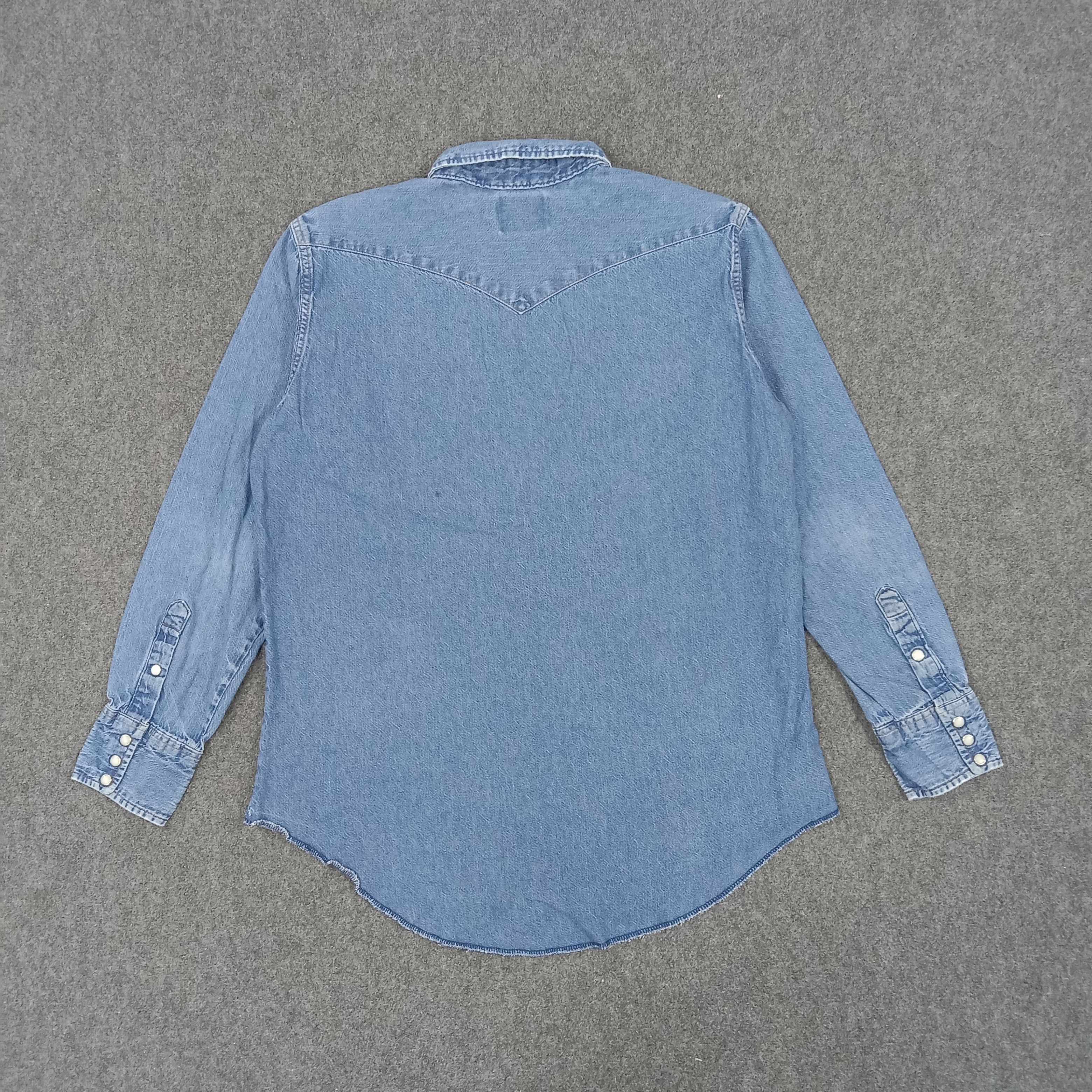 Vintage × Wrangler Wrangler American Retro Style Denim Shirt Button Up Size US XL / EU 56 / 4 - 5 Thumbnail