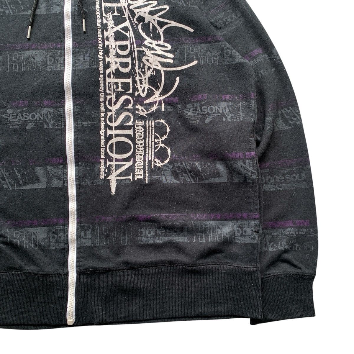 Le Grande Bleu (L.G.B.) Bone Soul Fur Zip Hoodie Ifsix GOA LGB Style Jacket Size US XL / EU 56 / 4 - 4 Thumbnail