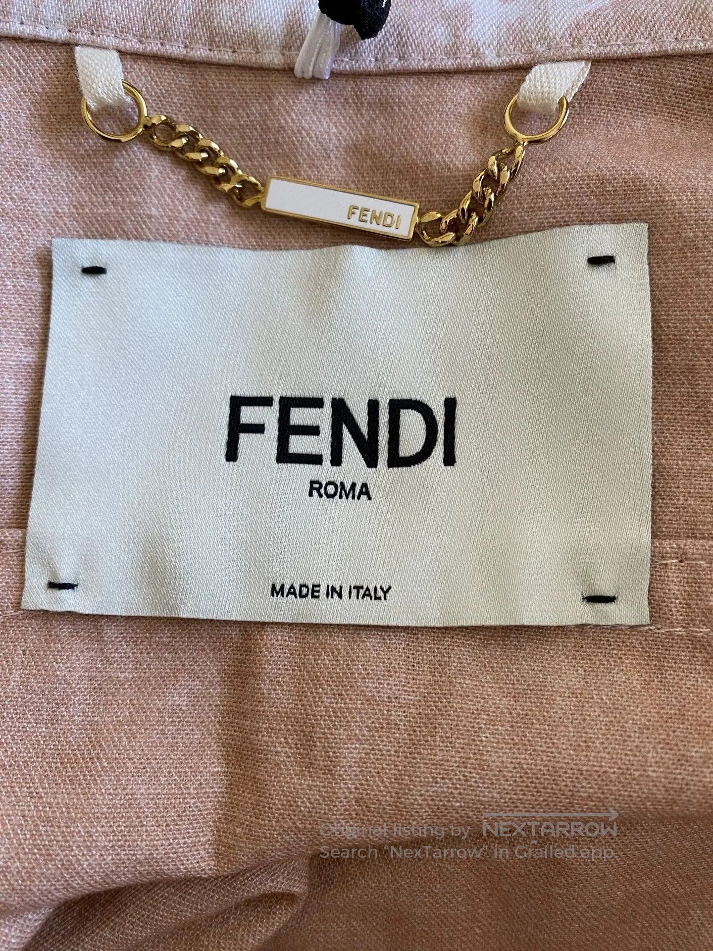 Fendi Fendi Logo Print Denim Short Sleeve Shirt. Size US XXL / EU 58 / 5 - 4 Thumbnail
