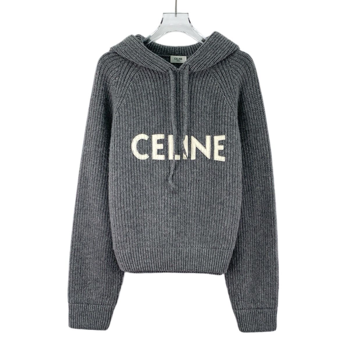 Celine Celine Logo Letter Wool Hooded Long Sleeve Knitwear K26WX Size M / US 6-8 / IT 42-44 - 1 Thumbnail
