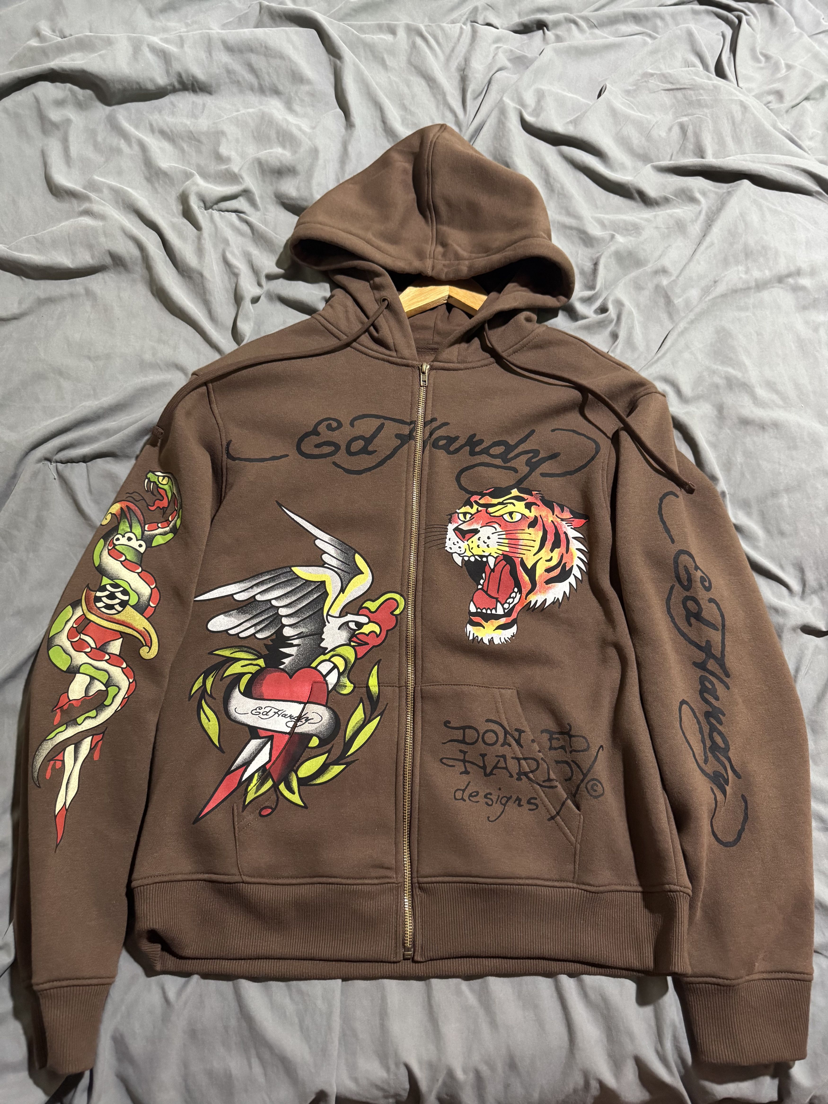 Ed Hardy Ed Hardy Eagle Tiger Brown Hoodie Size US M / EU 48-50 / 2 - 1 Thumbnail