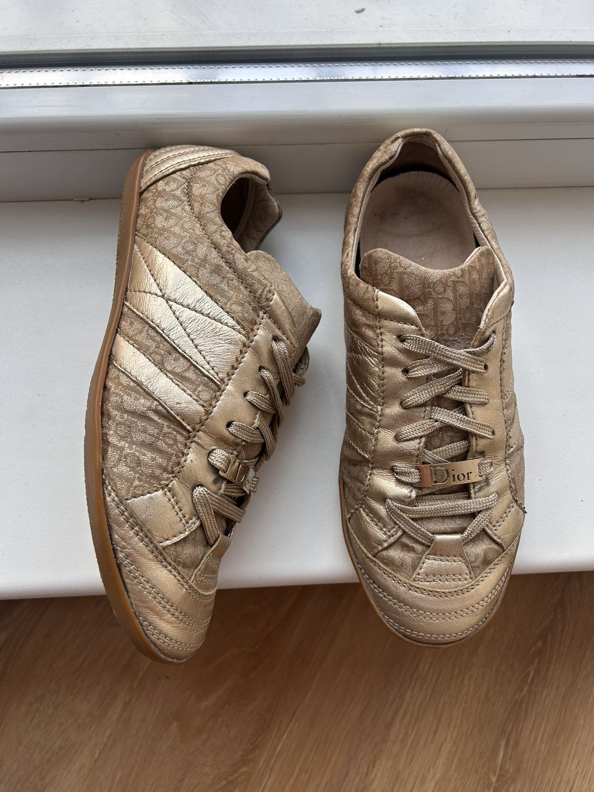 Dior × John Galliano × Vintage 2004 Dior By John Galliano Monogram Sneakers Size US 7.5 / IT 37.5 - 2 Thumbnail