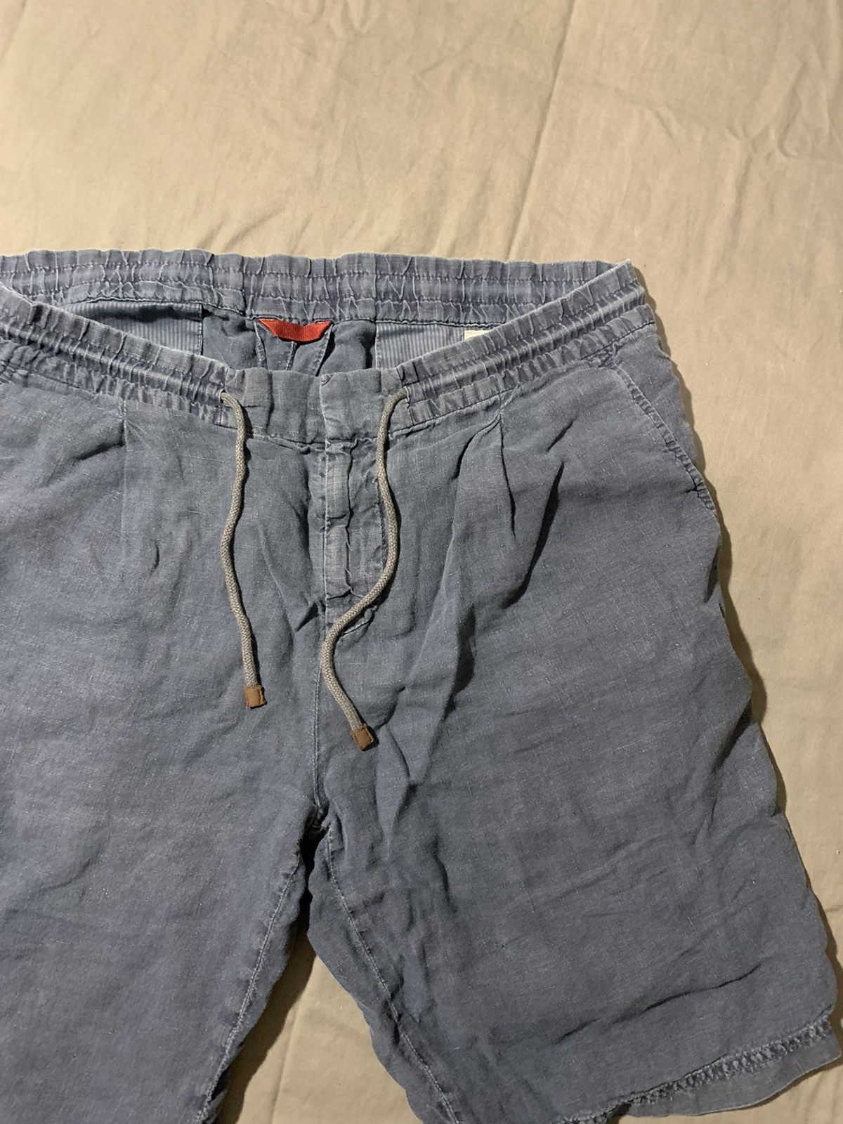 Brunello Cucinelli Brunello Cuccinelli Blue Linen Shorts Size US 35 - 1 Thumbnail