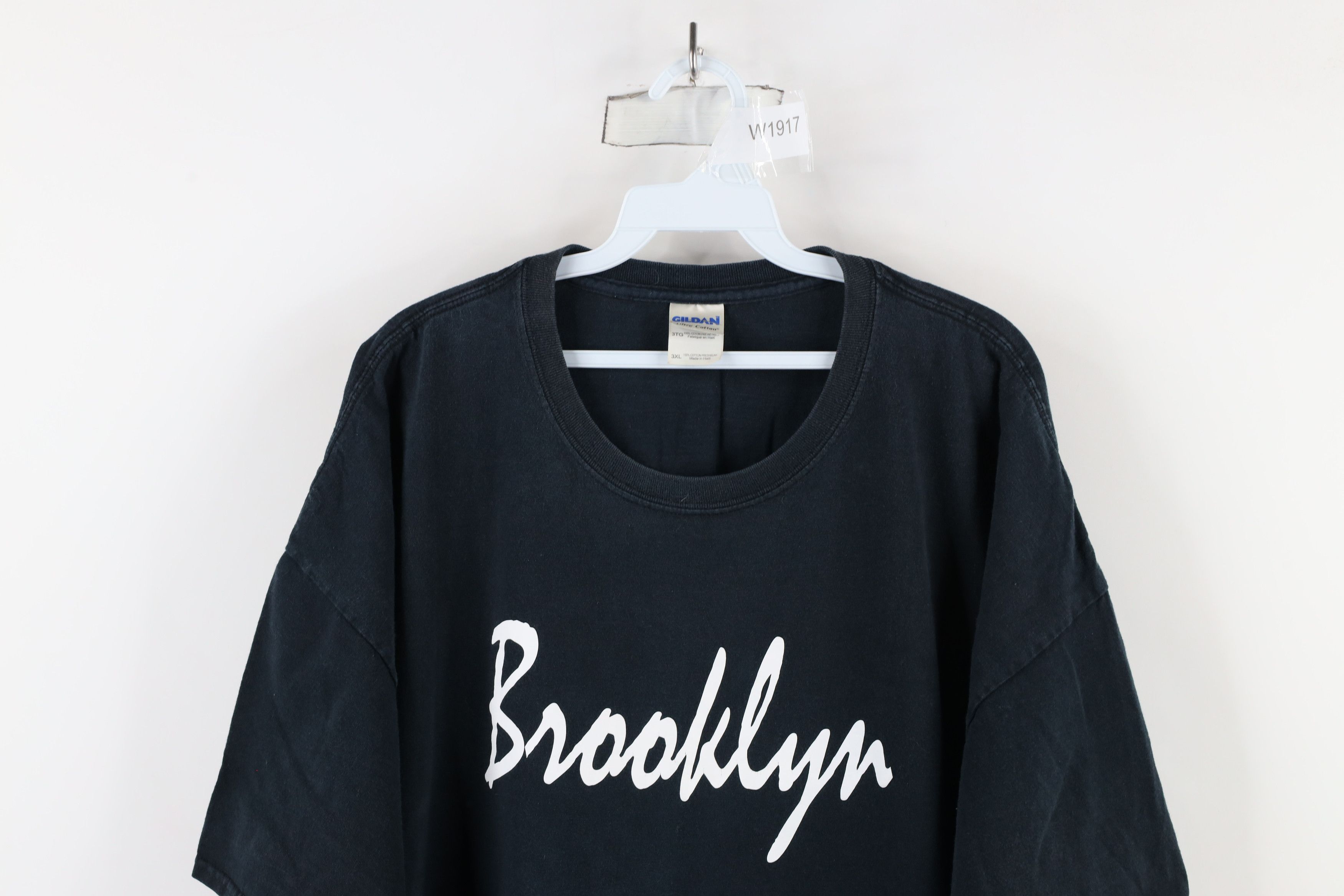 Vintage Vintage 90s Streetwear Script Brooklyn New York T-Shirt Size US XXL / EU 58 / 5 - 2 Thumbnail