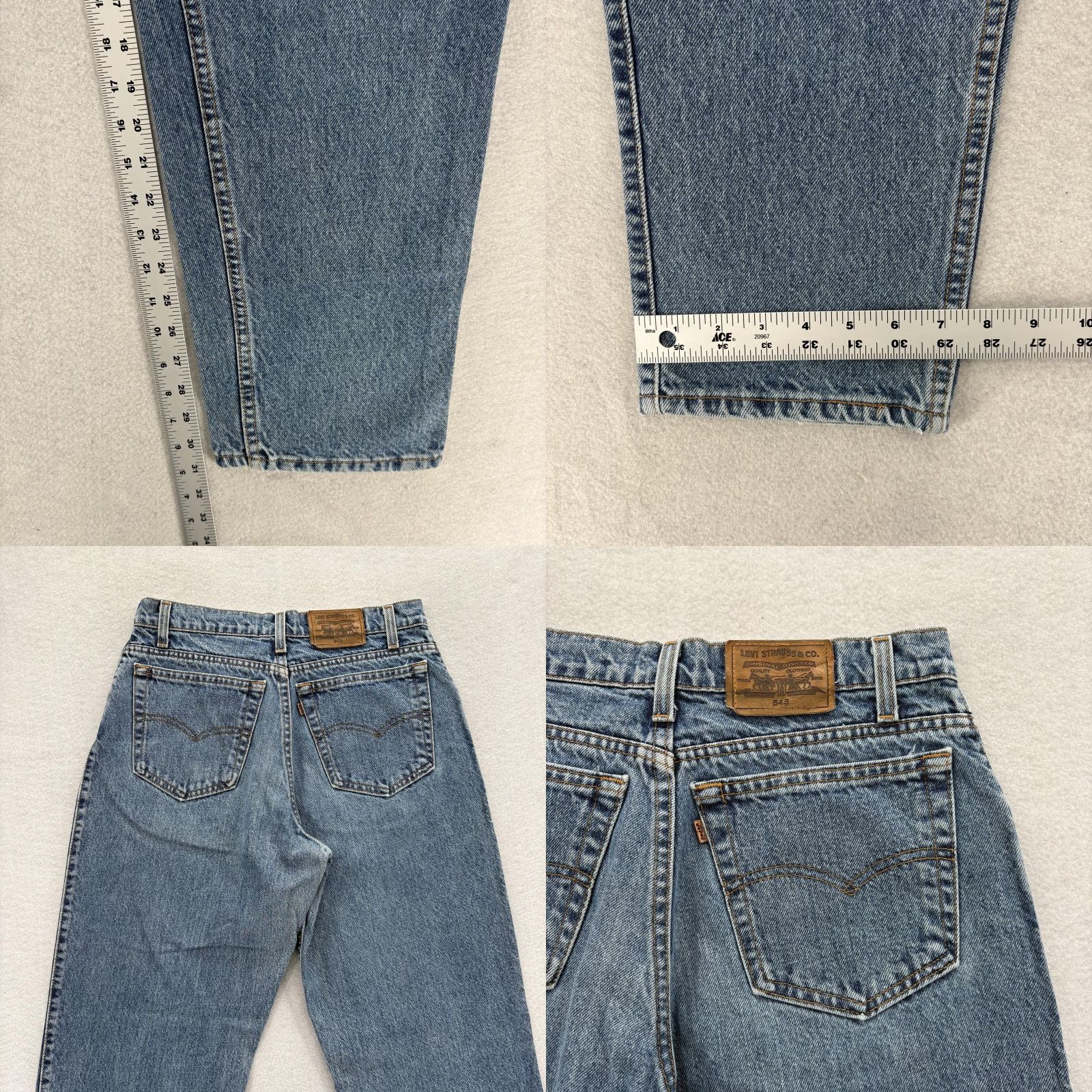 Levi's VINTAGE Levi's 545 Jeans Mens 31x32 Blue Loose Fit Tapered Leg Denim USA 90s Size US 31 - 8 Thumbnail