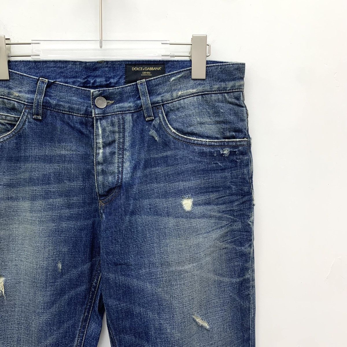 Dolce & Gabbana Dolce & Gabbana Blue Washed Distressed Denim Pants K26WX Size US 34 / EU 50 - 3 Thumbnail