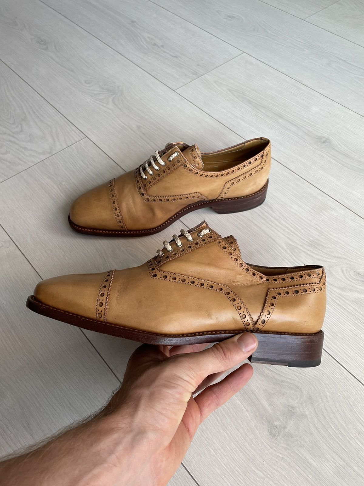 Bruno Magli BRUNO MAGLI SHOES MENS oxford brown dress shoes preppy Size US 7.5 / EU 40-41 - 4 Thumbnail