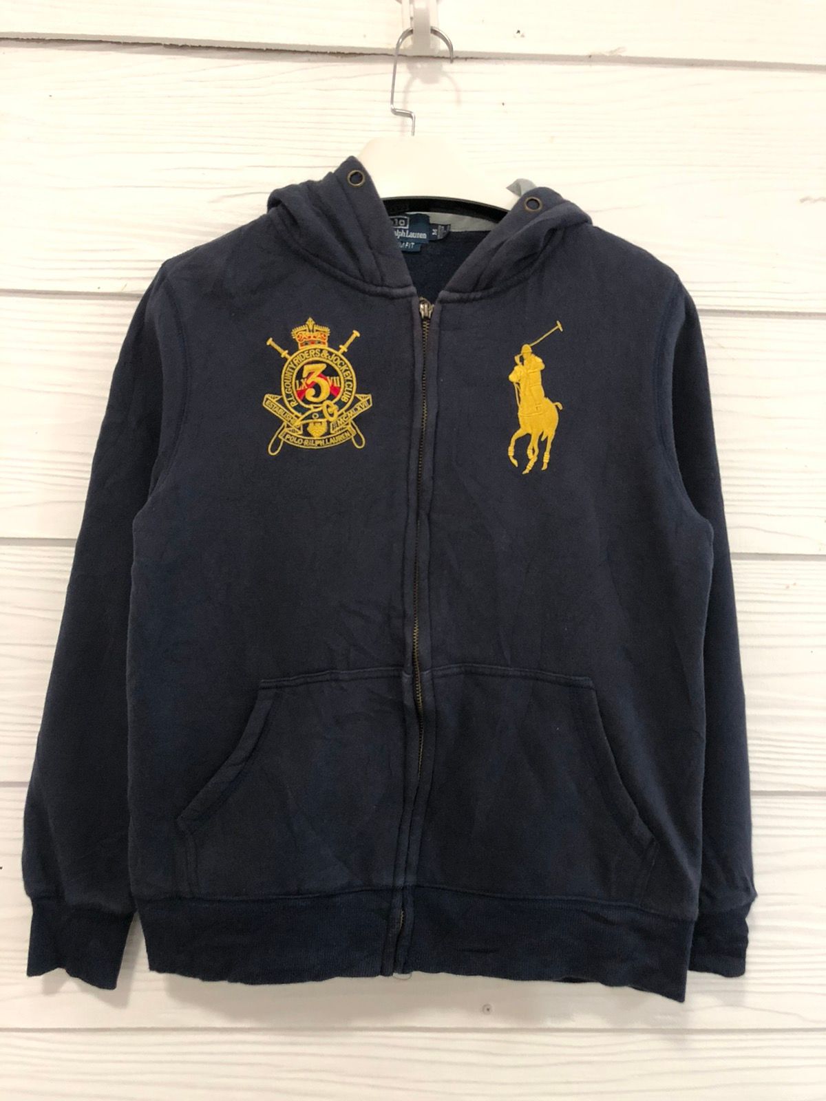Pre-owned Polo Ralph Lauren X Vintage Polo Ralph Laurent Zipper Hoodie In Blue