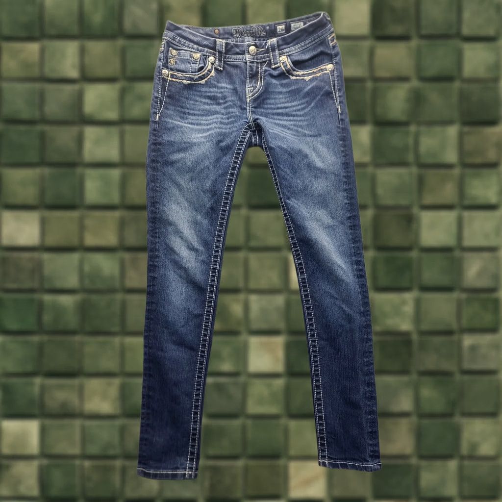 Miss Me Miss Me Jeans Womens 26x30 Mid Rise Skinny Stretch Denim Embroidered Embellished Size 26" / US 2 / IT 38 - 1 Thumbnail