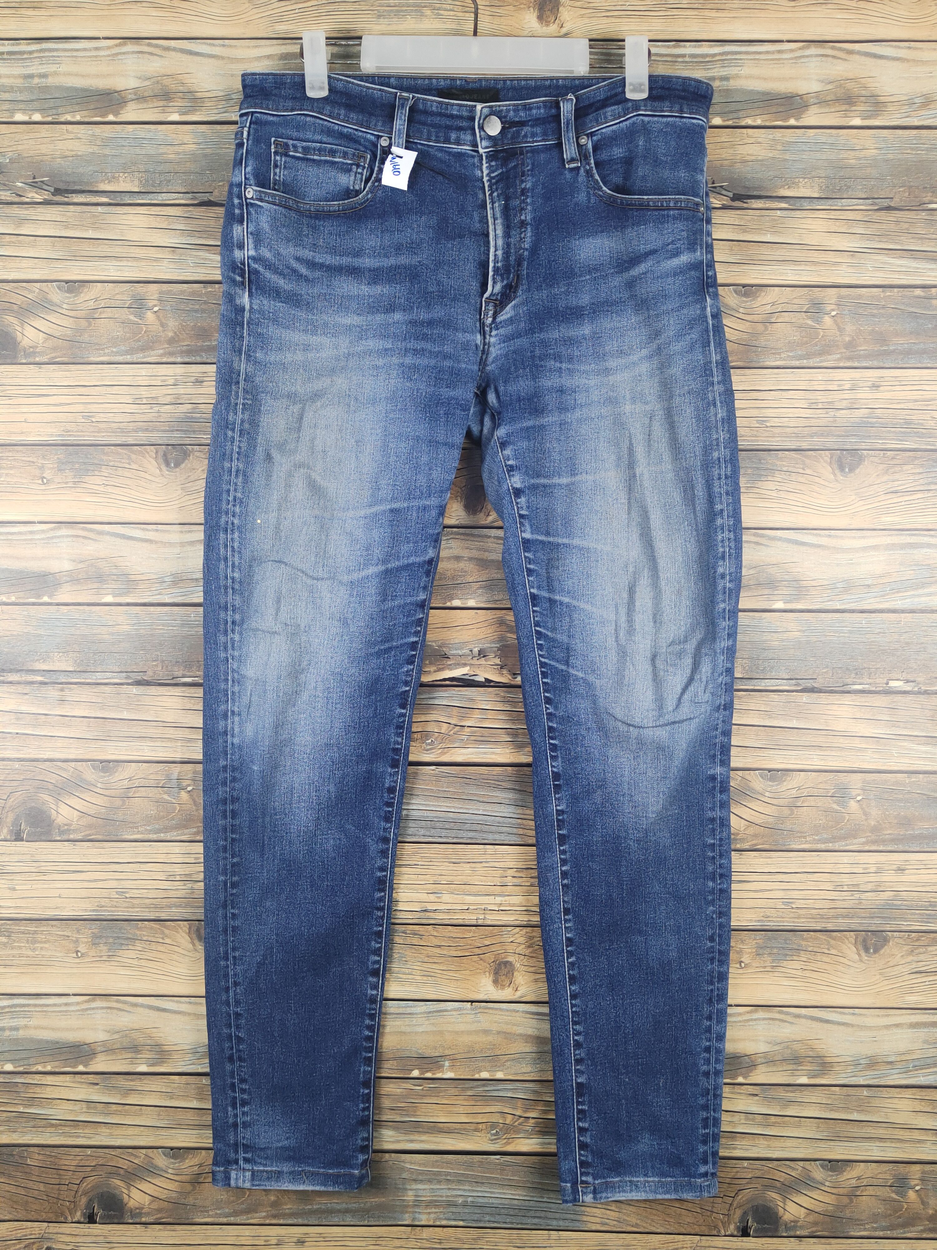 Japanese Brand Uniqlo Dark Blue Distressed Ripped Skinny Jeans #W1610 Size US 34 / EU 50 - 1 Thumbnail