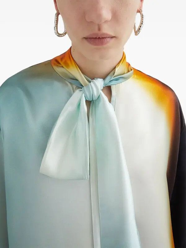 Jil Sander o1loc1c0426 Abstract Pattern Shirt in Blue Size S / US 4 / IT 40 - 4 Thumbnail