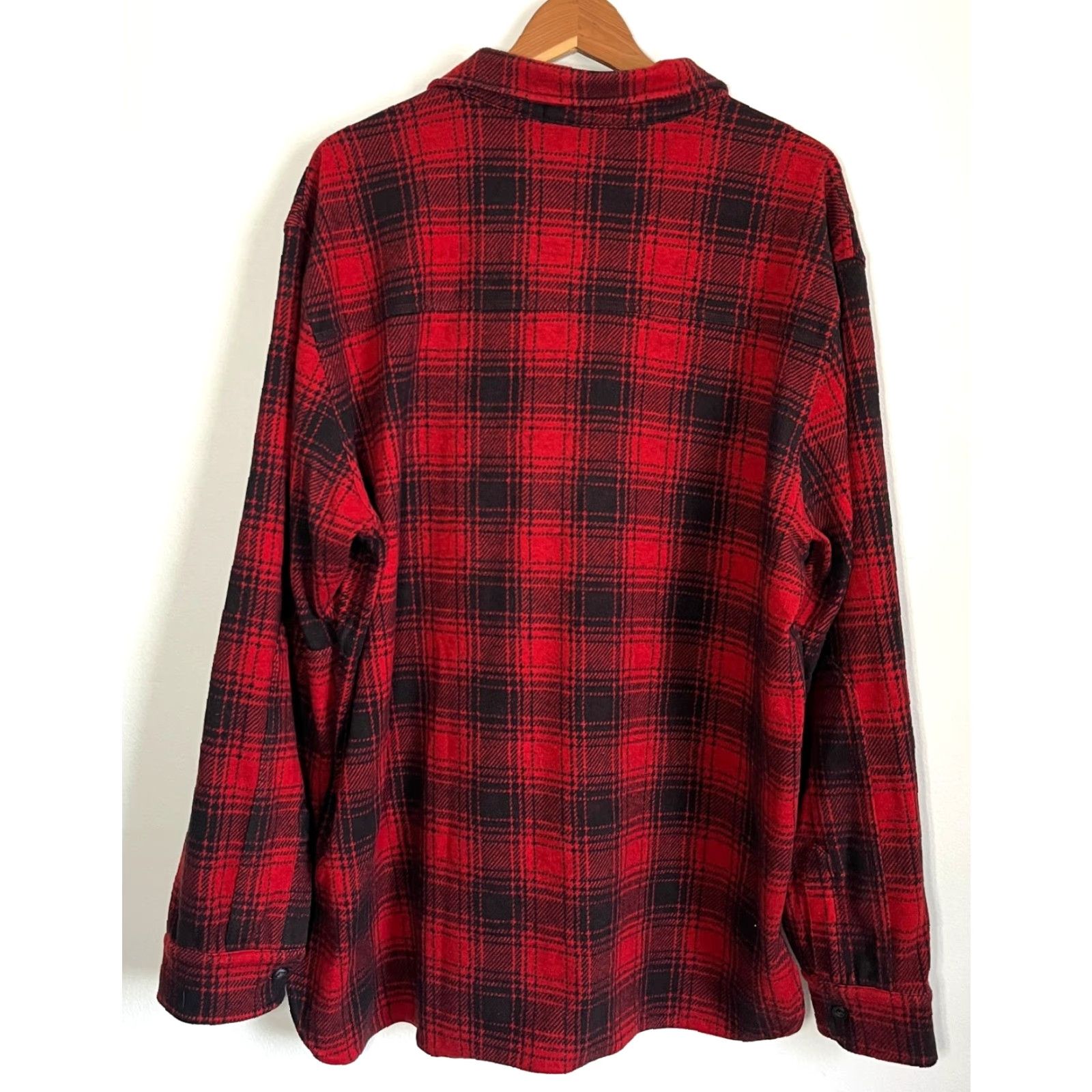 Polo Ralph Lauren VINTAGE Polo Ralph Lauren Men's Plaid Knit Flannel Workshirt XL Red Black Button-Up Casual, Classic Americana Mens Size US XL / EU 56 / 4 - 4 Thumbnail