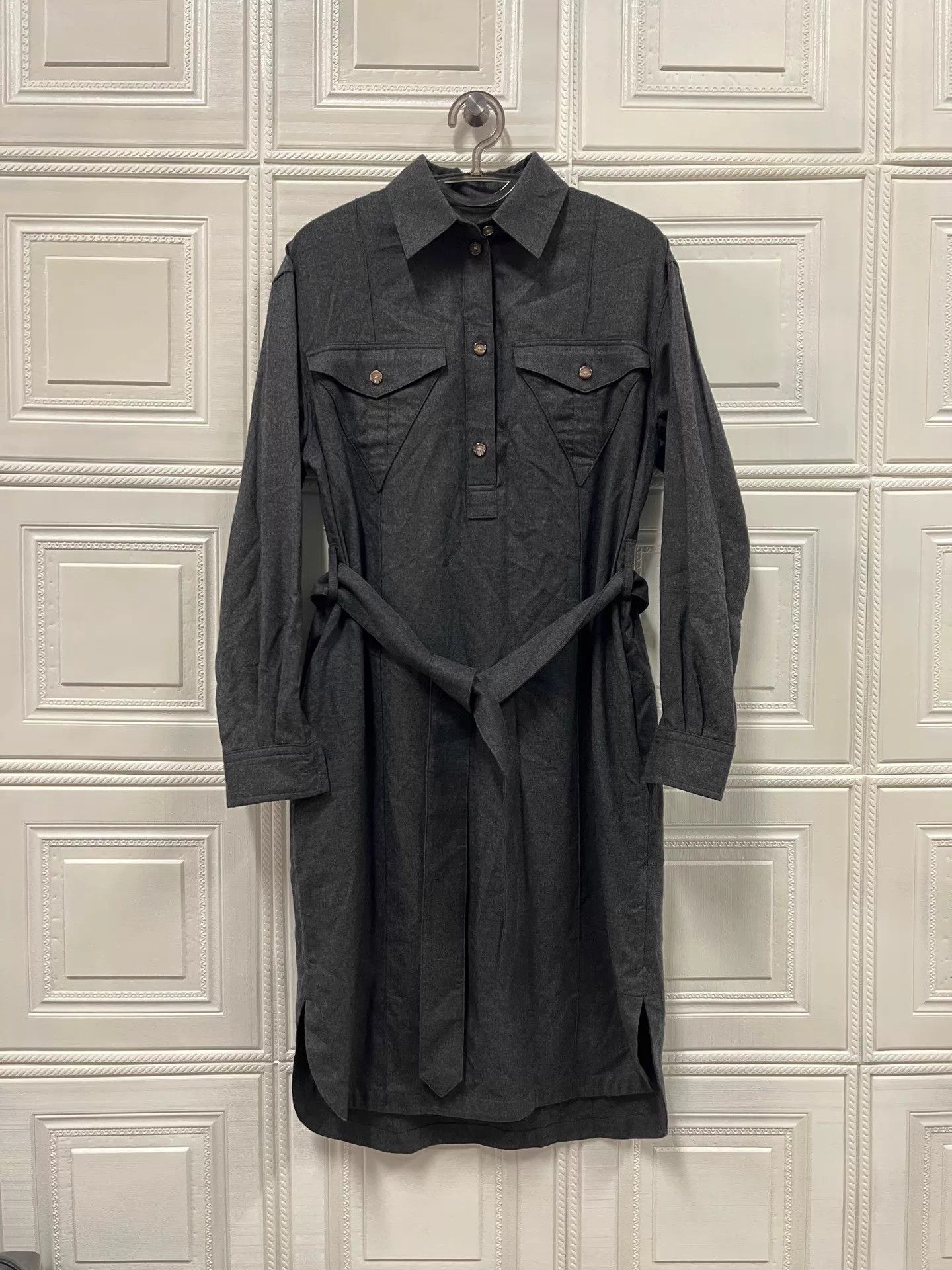 Burberry Burberry Logo Wool Waist Tie Long Sleeve Dress 36 Size XS / US 0-2 / IT 36-38 - 1 Thumbnail