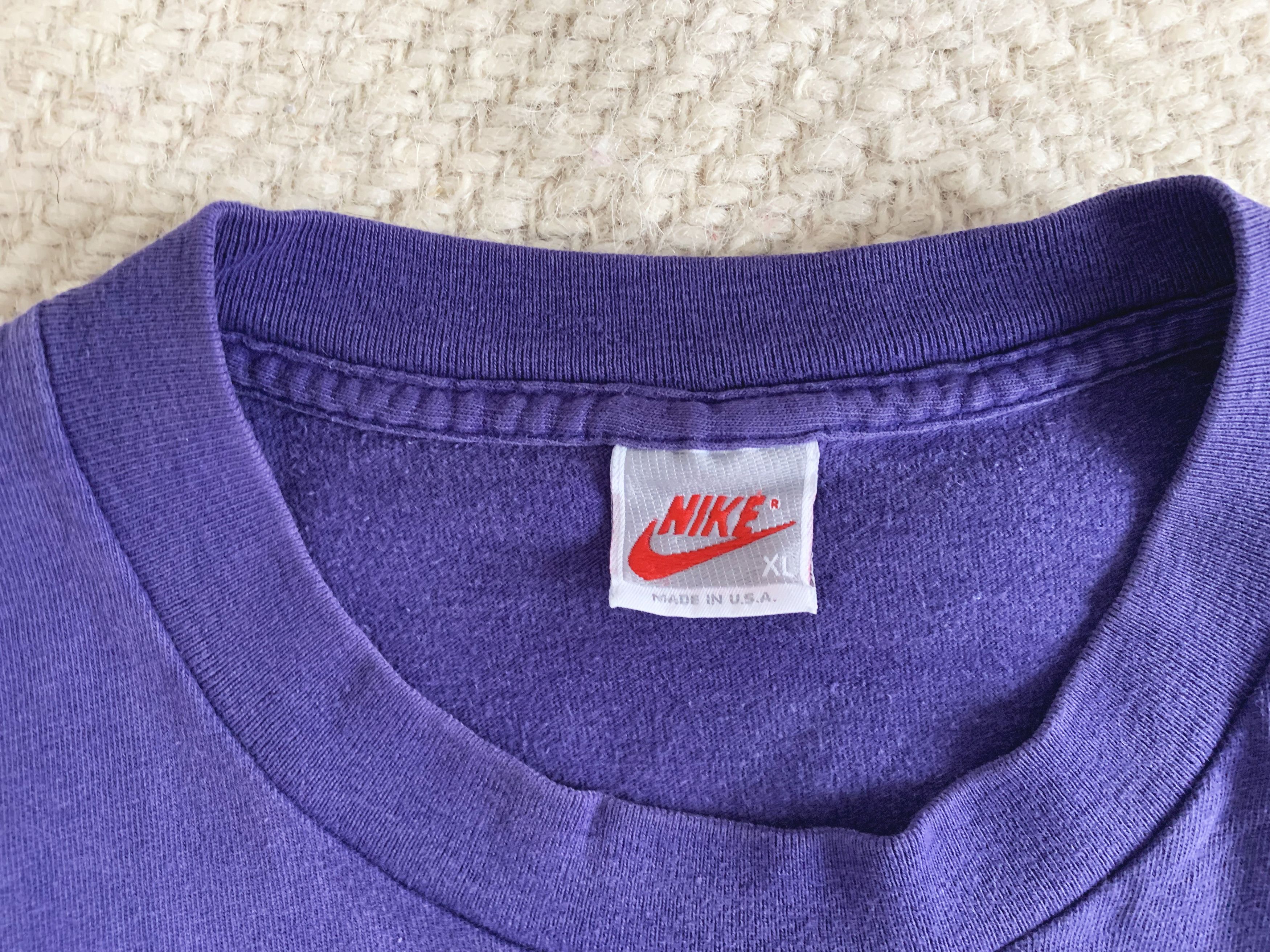 Nike NIKE T shirt Vintage 90s Single Stitch Tee Boxy Fit Purple Size US XL / EU 56 / 4 - 4 Thumbnail