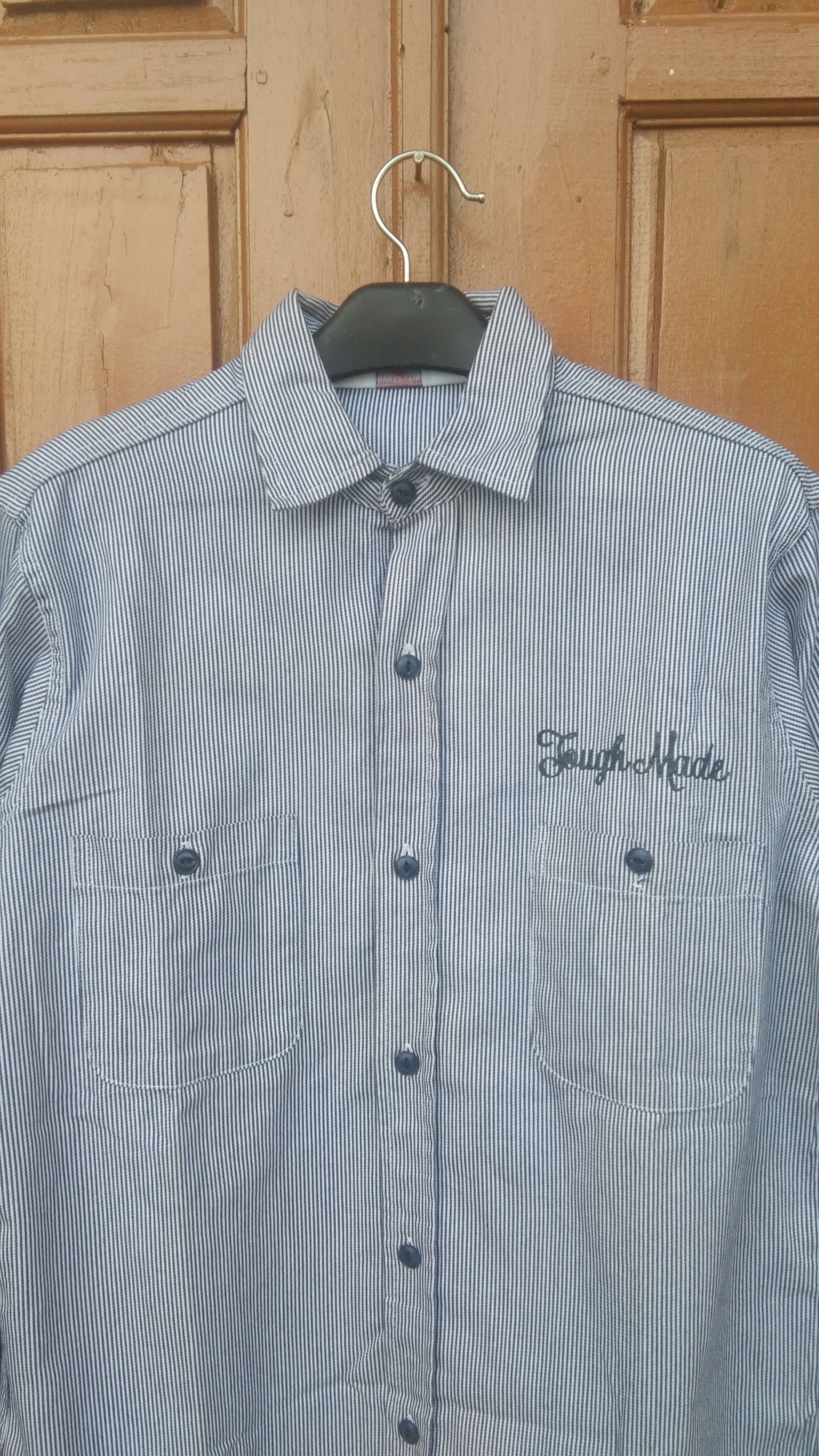 Ben Davis × Vintage Vtg Ben davis blu stripe button up shirt Size US M / EU 48-50 / 2 - 3 Thumbnail