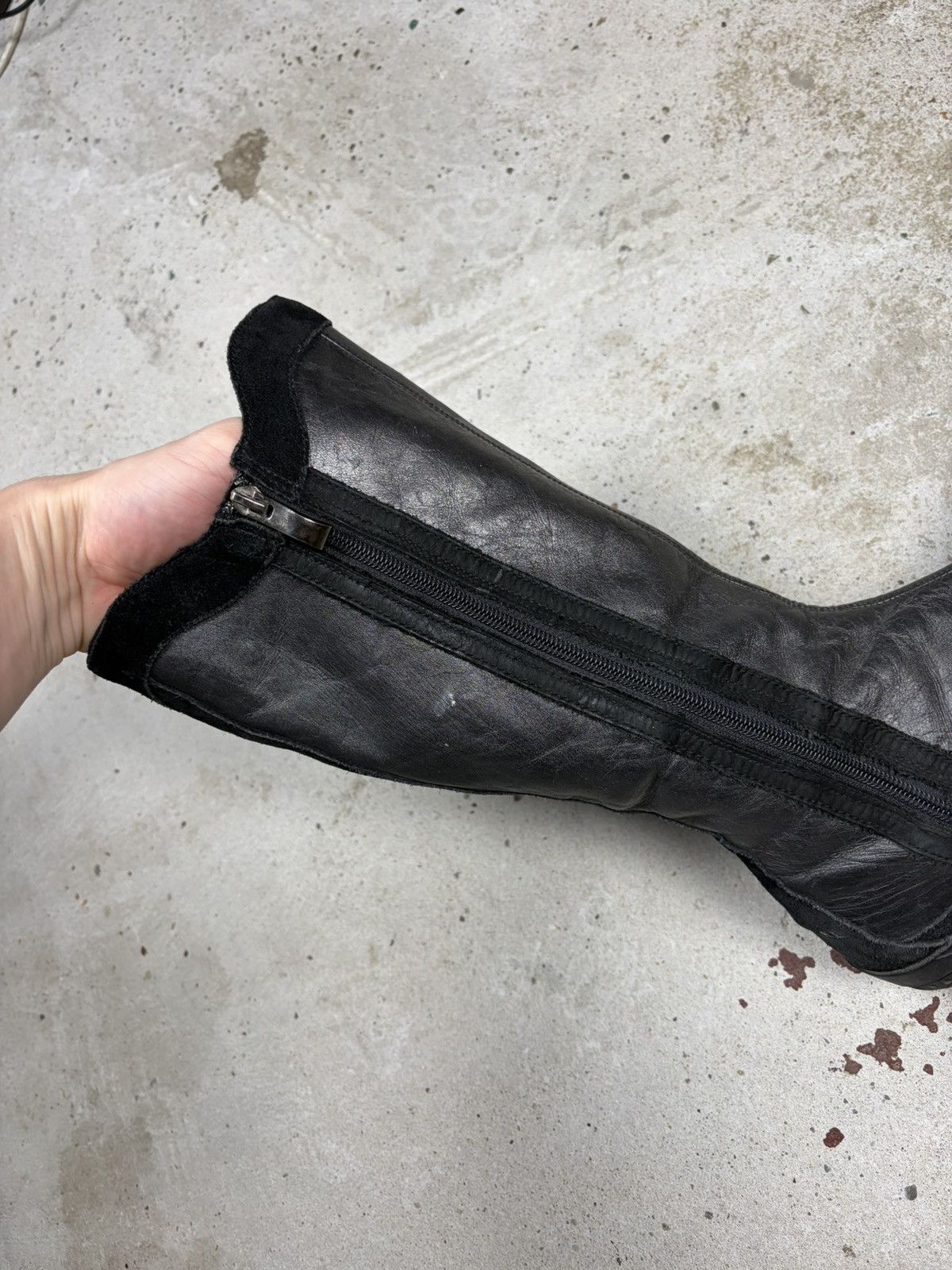 Diesel Vintage 2000s Diesel Black Cow Leather Archive Moto Boots Size US 8.5 / IT 38.5 - 16 Thumbnail
