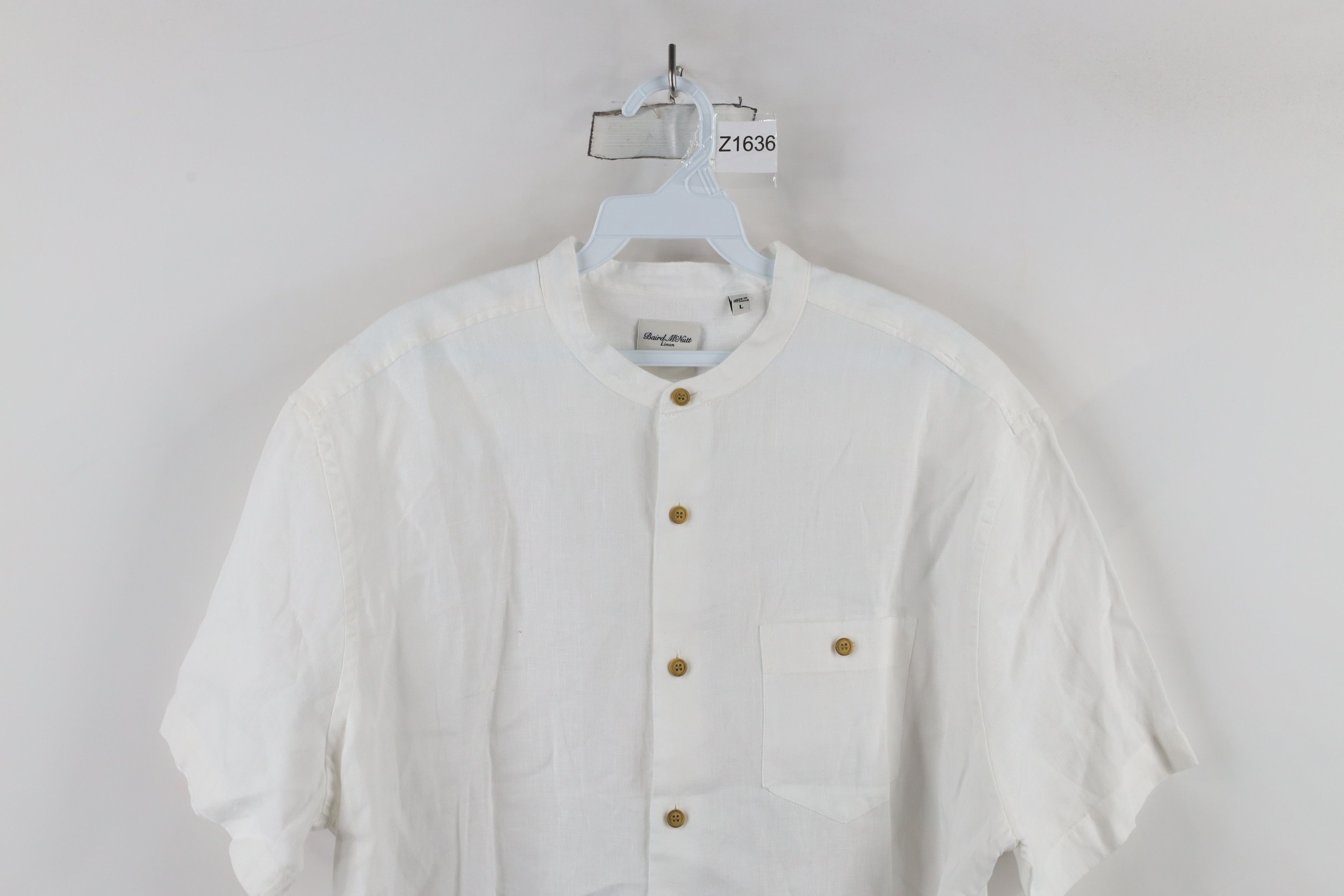Vintage Bair McNutt Irish Linen Sheer Short Sleeve Band Button Shirt Size US L / EU 52-54 / 3 - 2 Thumbnail