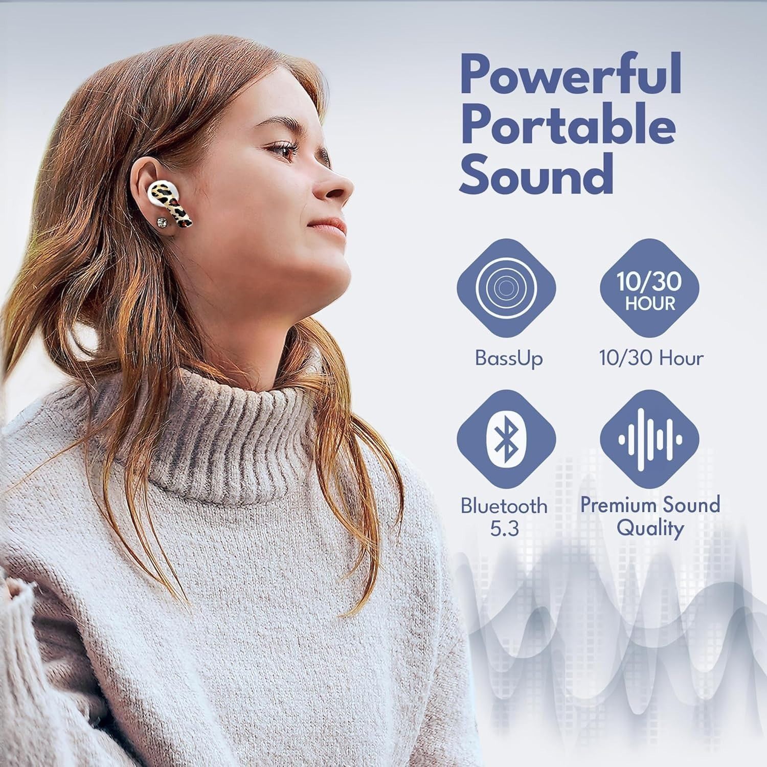Designer Groovz Leopard True Wireless Earbuds Smart Charging Case Size ONE SIZE - 5 Thumbnail