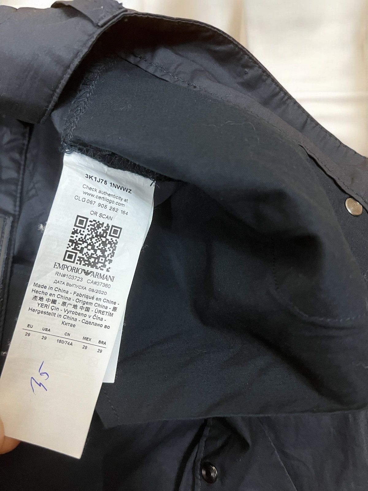 Emporio Armani Emporio Armani Navy Chino Trousers Size 29 Size US 29 - 8 Thumbnail