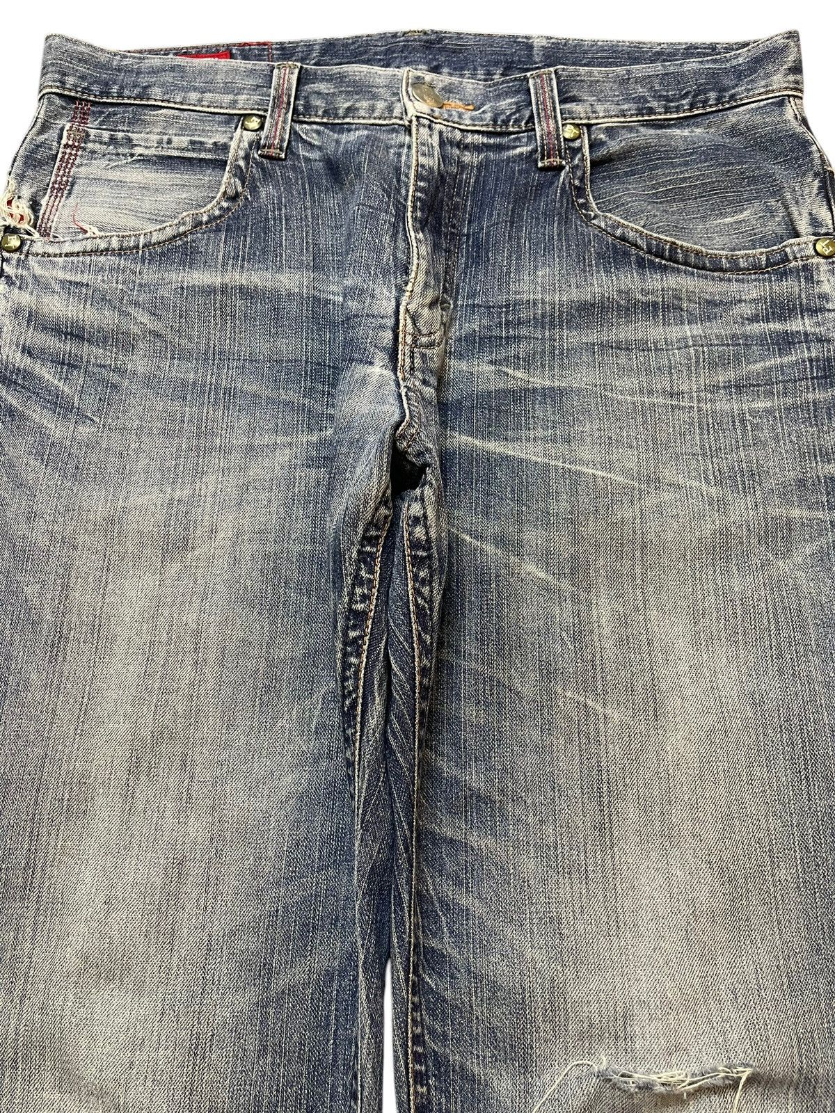 Edwin Vintage Edwin Blue Trip Faded Wash Distress Loose Jeans Size US 36 / EU 52 - 3 Thumbnail