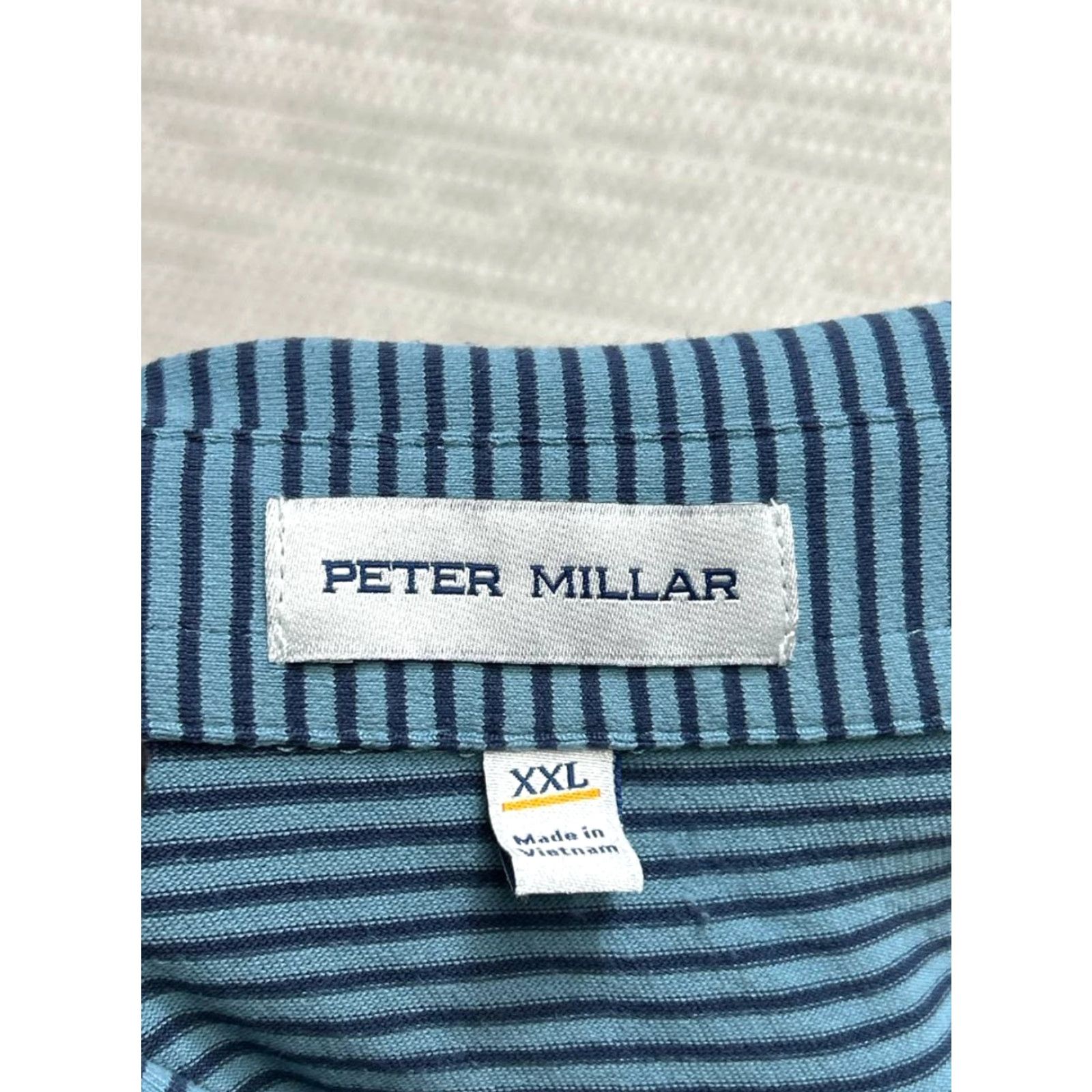 Peter Millar Peter Millar Rugby Shirt Men XXL Blue Horizontal Stripe Polo Shirt Embroidered Buttoned Knit Casual Golf Walking Seasonal Shirt Mens Size US XXL / EU 58 / 5 - 4 Thumbnail