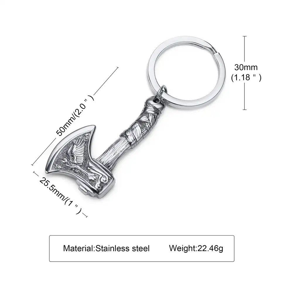 Vintage Viking Axe Key Chain Size ONE SIZE - 2 Thumbnail