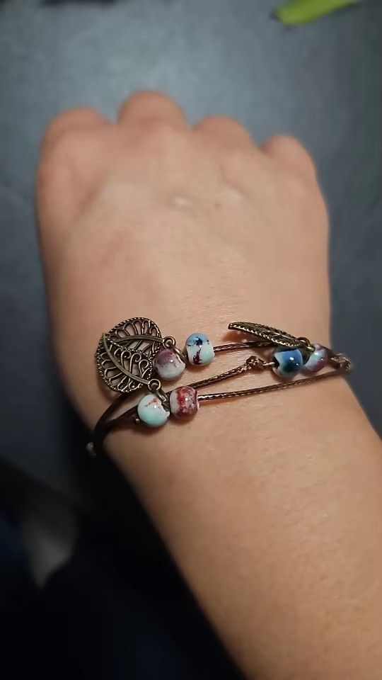 Handmade Multi-Layer Ceramic Bracelet Jewelry Gift For Her Size ONE SIZE - 1 Thumbnail