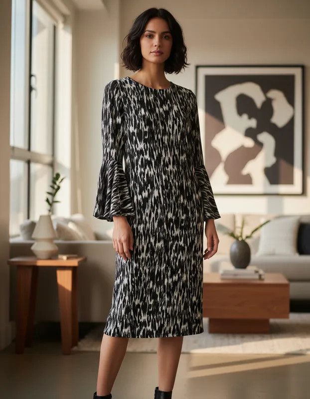 Calvin Klein Calvin Klein Black & White Animal Print-Fashionella Size S / US 4 / IT 40 - 4 Thumbnail
