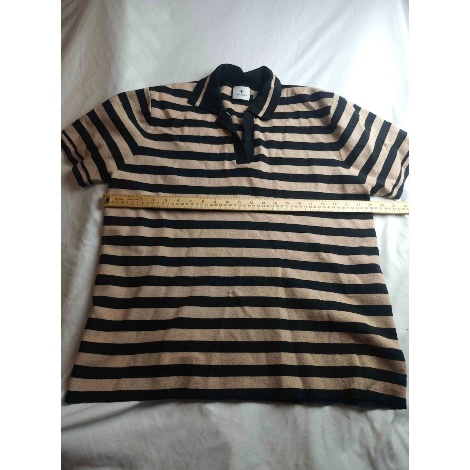 Vintage Tuckernuck Polo Shirt Mens Large Brown Black Striped Short Sleeve Knit Preppy Size US L / EU 52-54 / 3 - 3 Thumbnail