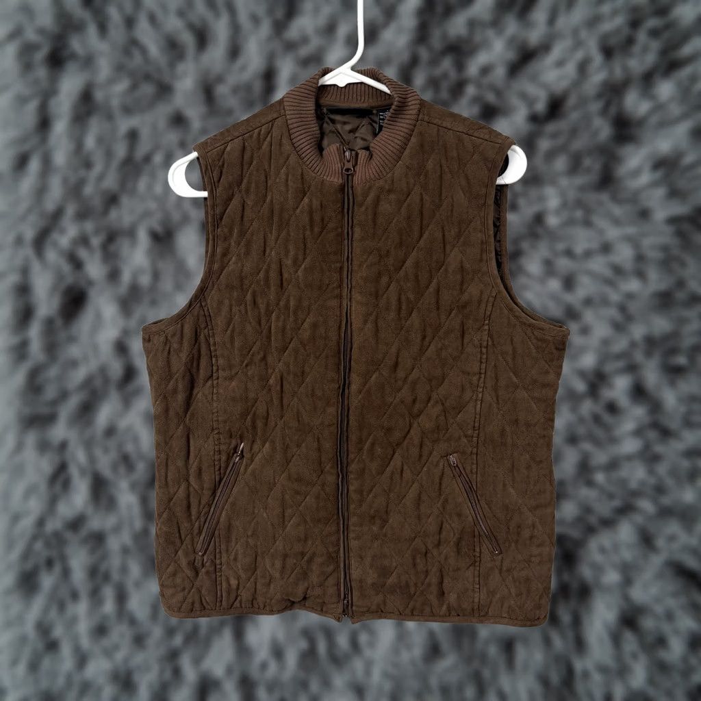 Vintage Relativity Vest L Brown Quilted Polyester Insulated Full Zip Pockets Womens Vintage: No Casual Outdoor Travel Vest Size L / US 10 / IT 46 - 1 Thumbnail